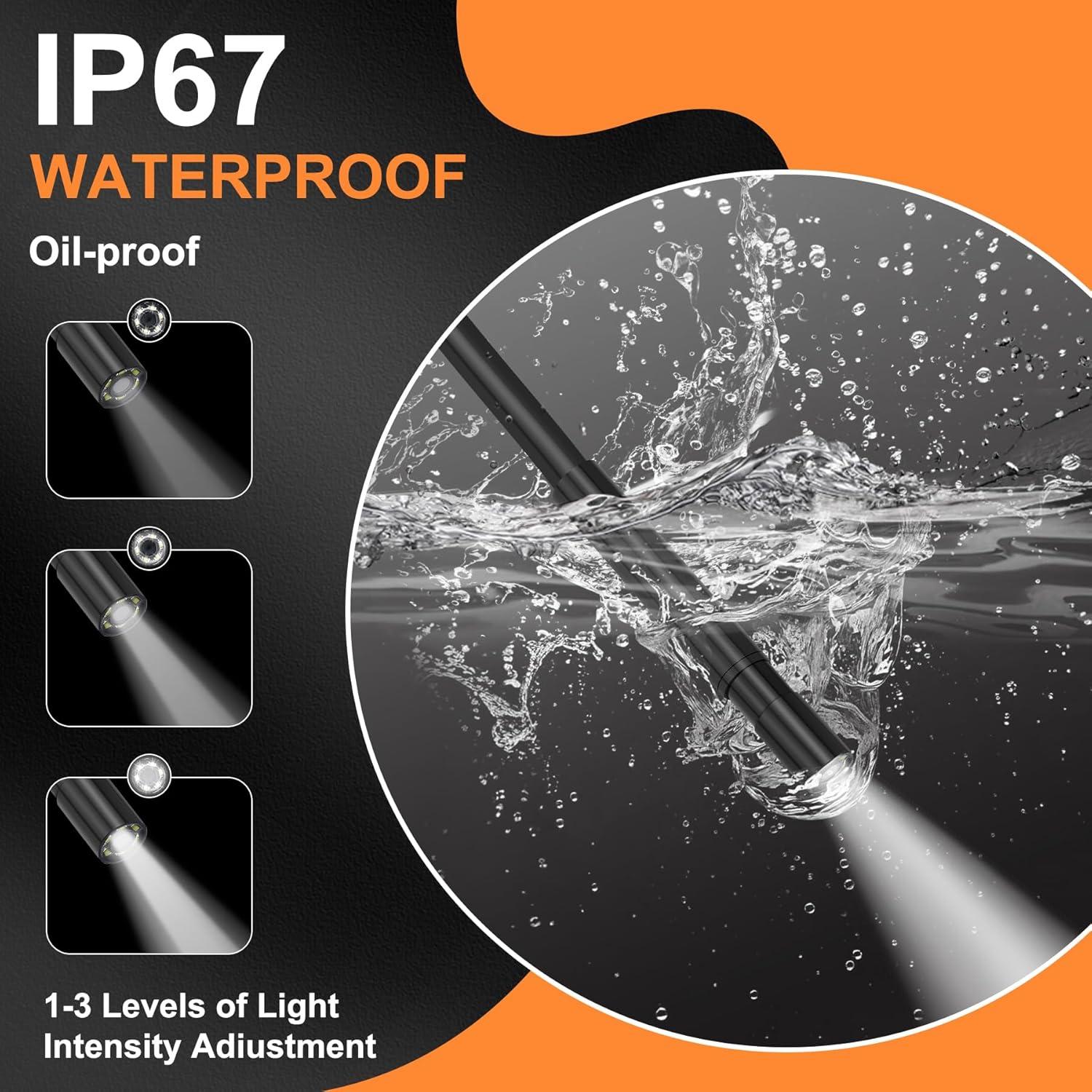 Cámara Endoscópica JYTONE 4.3" HD, 5.5mm Impermeable, 2m