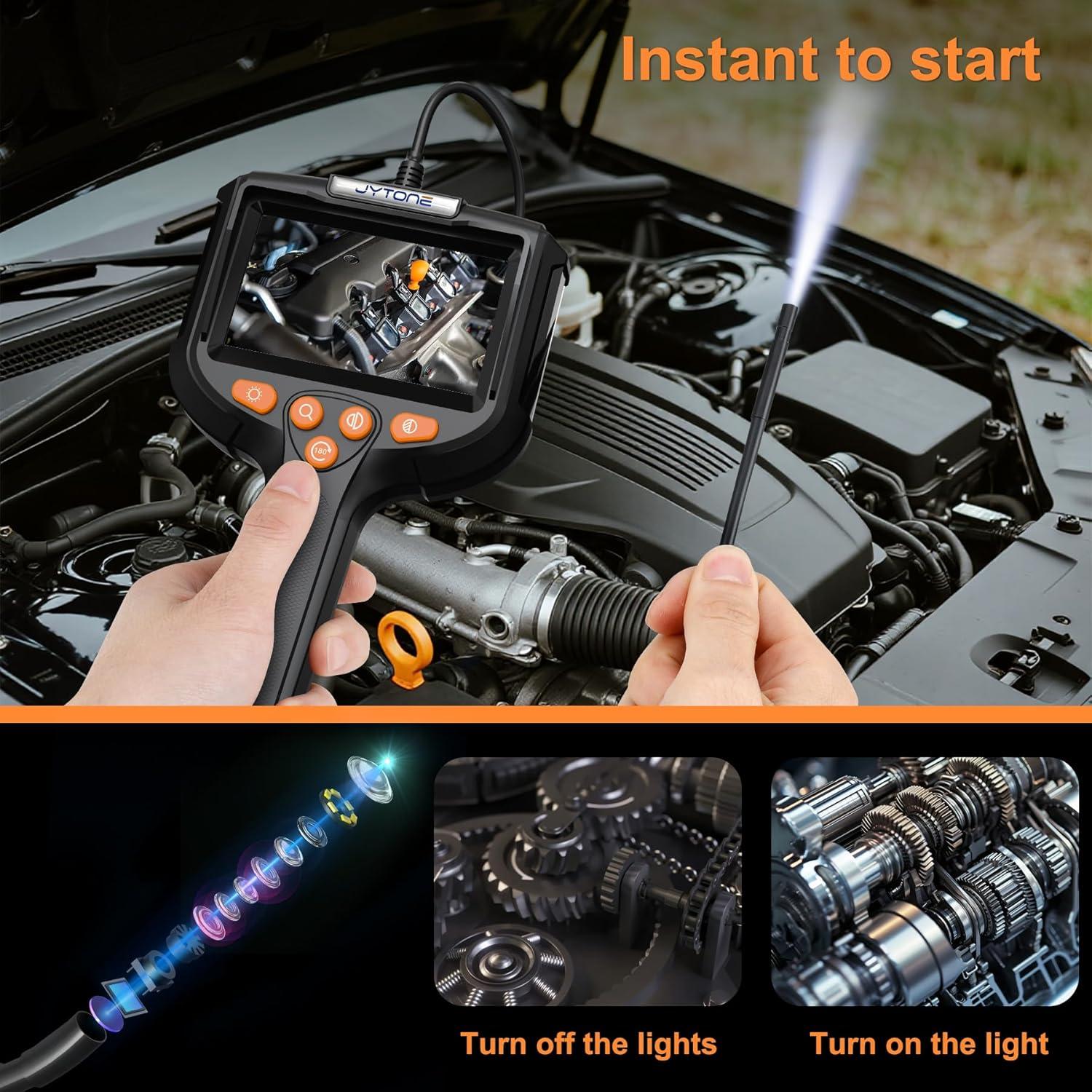 Cámara Endoscópica JYTONE 4.3" HD, 5.5mm Impermeable, 2m