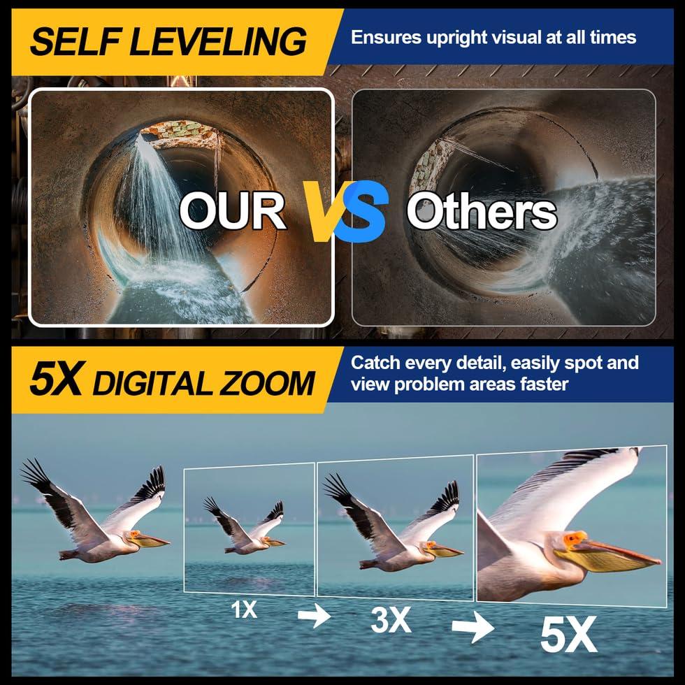 Cámara de Alcantarillado Anysun 150Ft Autonivelante HD 9"