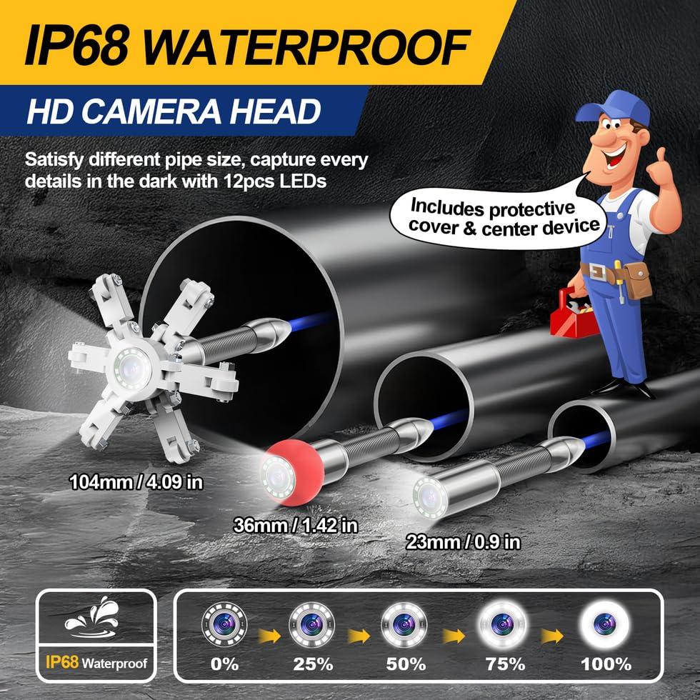 Cámara de Alcantarillado Anysun 150Ft Autonivelante HD 9"