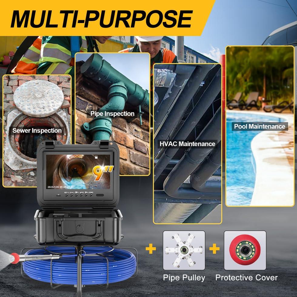 Cámara de Alcantarillado Anysun 150Ft Autonivelante HD 9"