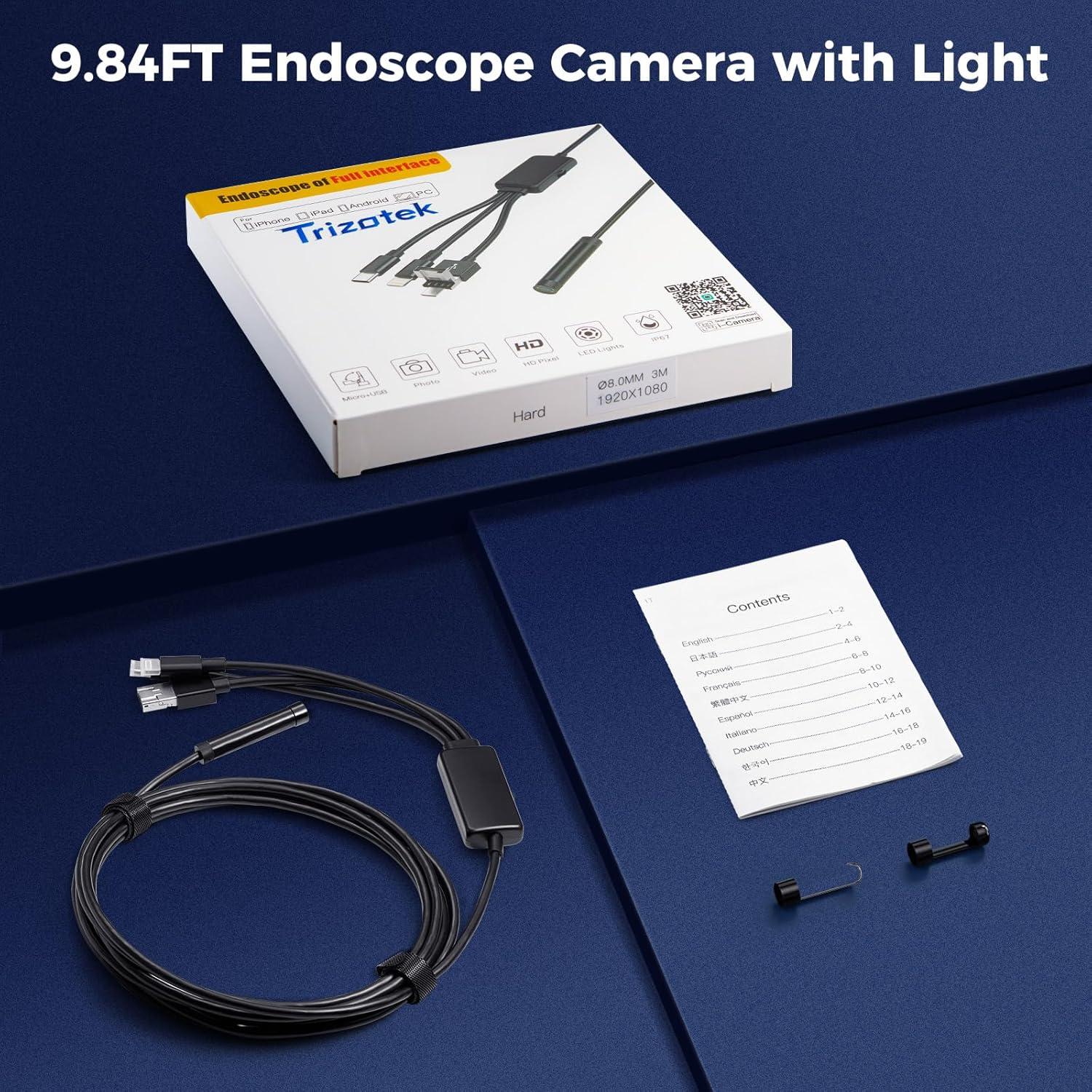 Cámara Endoscópica Doble Lente Trizotek 1920HD IP67