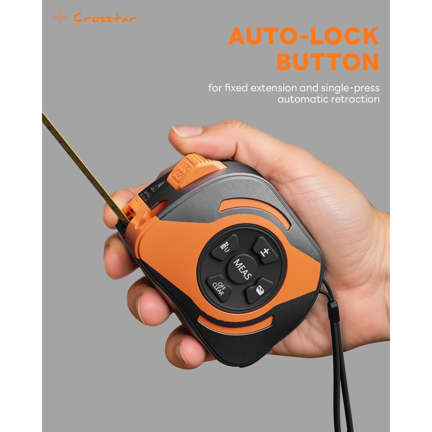 Cinta de Medir Láser 2-en-1 Crosstar 60m y Manual 5m