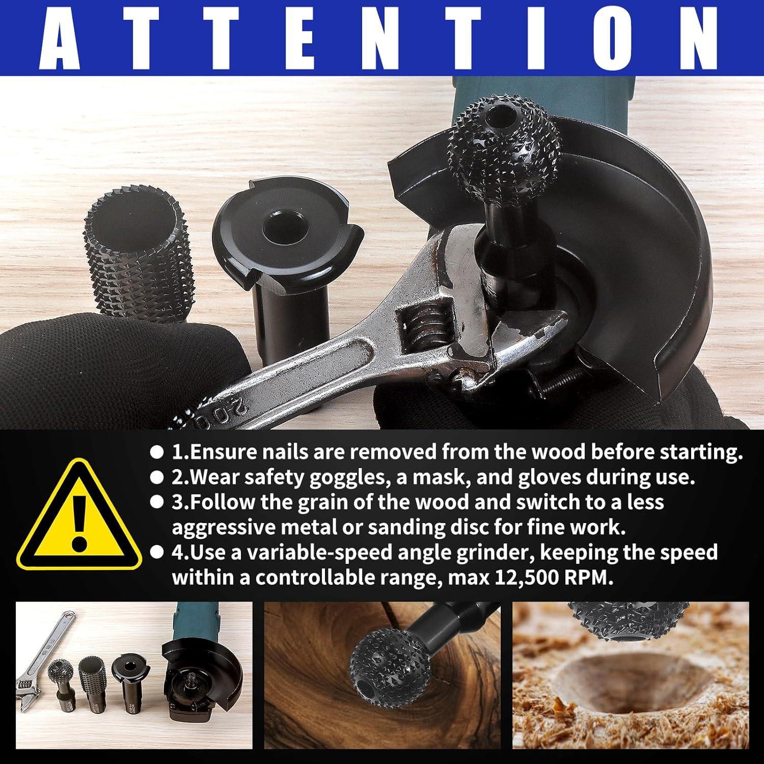 Juego de 3 Accesorios de Molinillo Pomsare para Amoladora 5/8-11