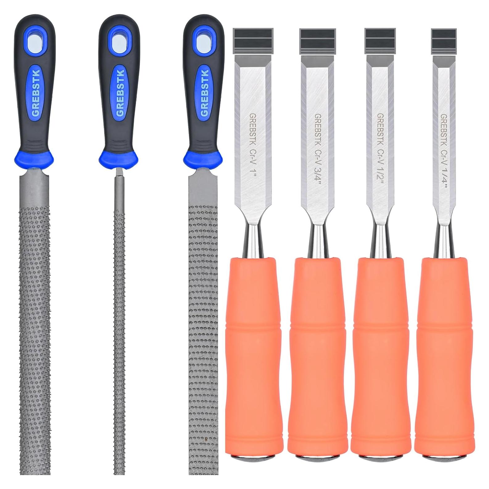 Juego de Cinceles y Limas GREBSTK 8" y 12" Acero Carbono