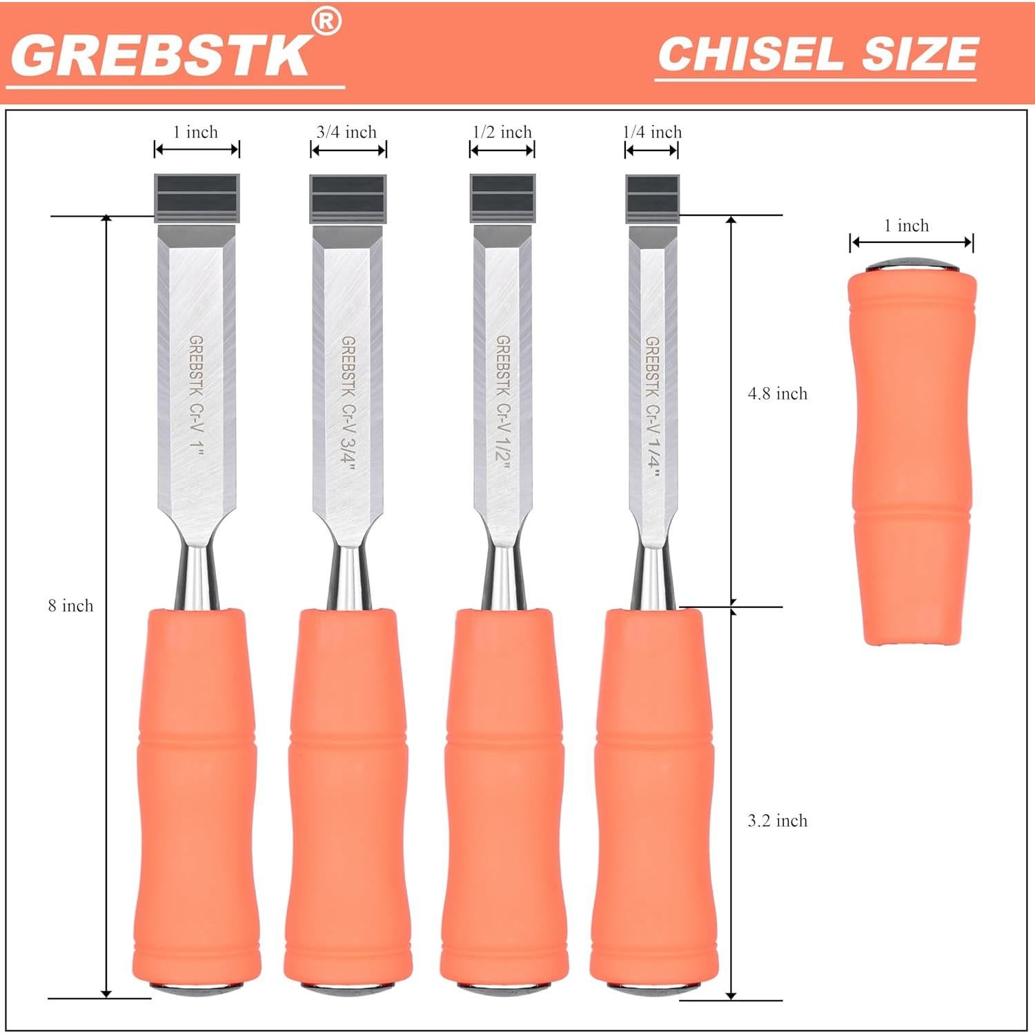 Juego de Cinceles y Limas GREBSTK 8" y 12" Acero Carbono