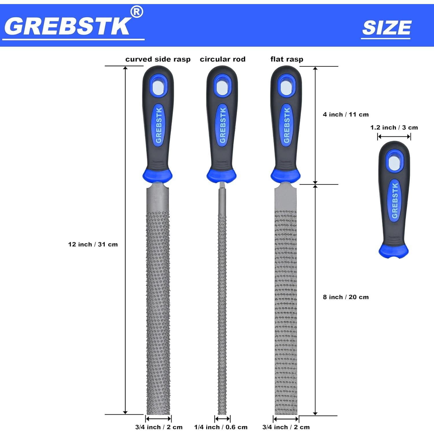 Juego de Cinceles y Limas GREBSTK 8" y 12" Acero Carbono