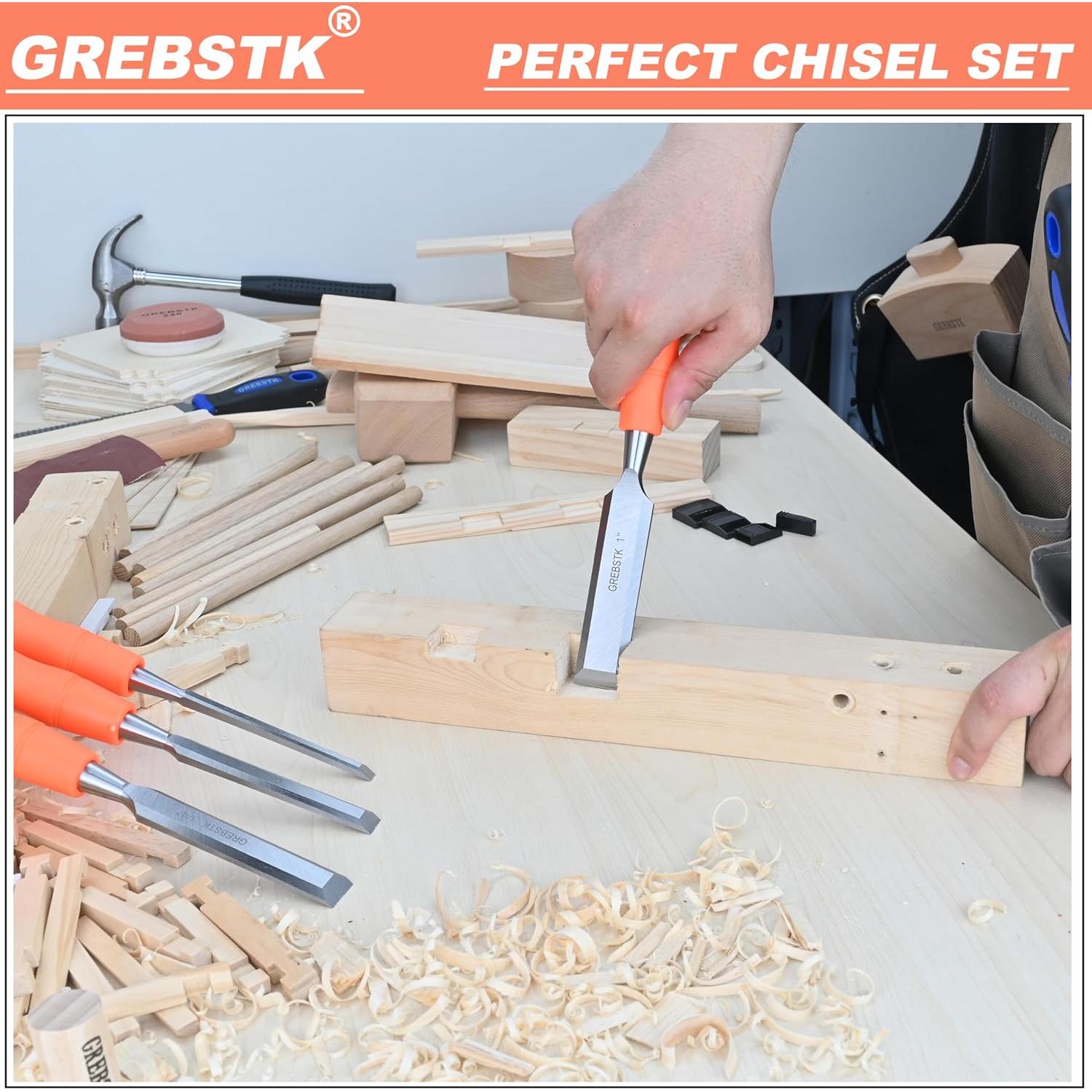 Juego de Cinceles y Limas GREBSTK 8" y 12" Acero Carbono