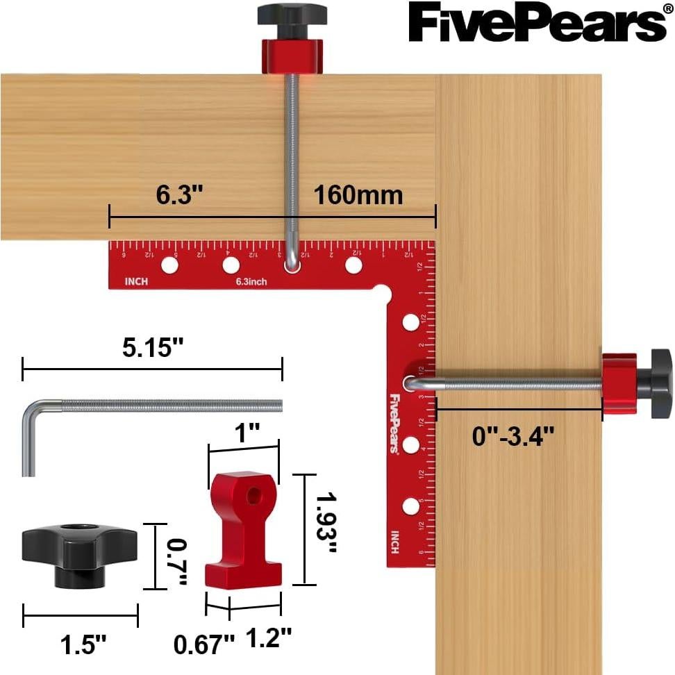 Abrazaderas de Posicionamiento 90° FivePears 16x16cm 2 Pack