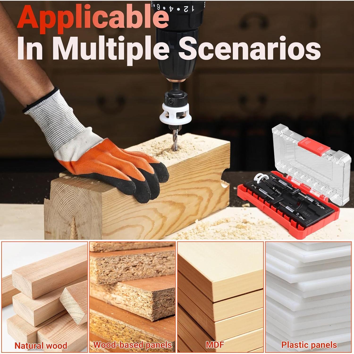 Juego de Brocas Avellanadoras Preciva HSS con Tope de Profundidad