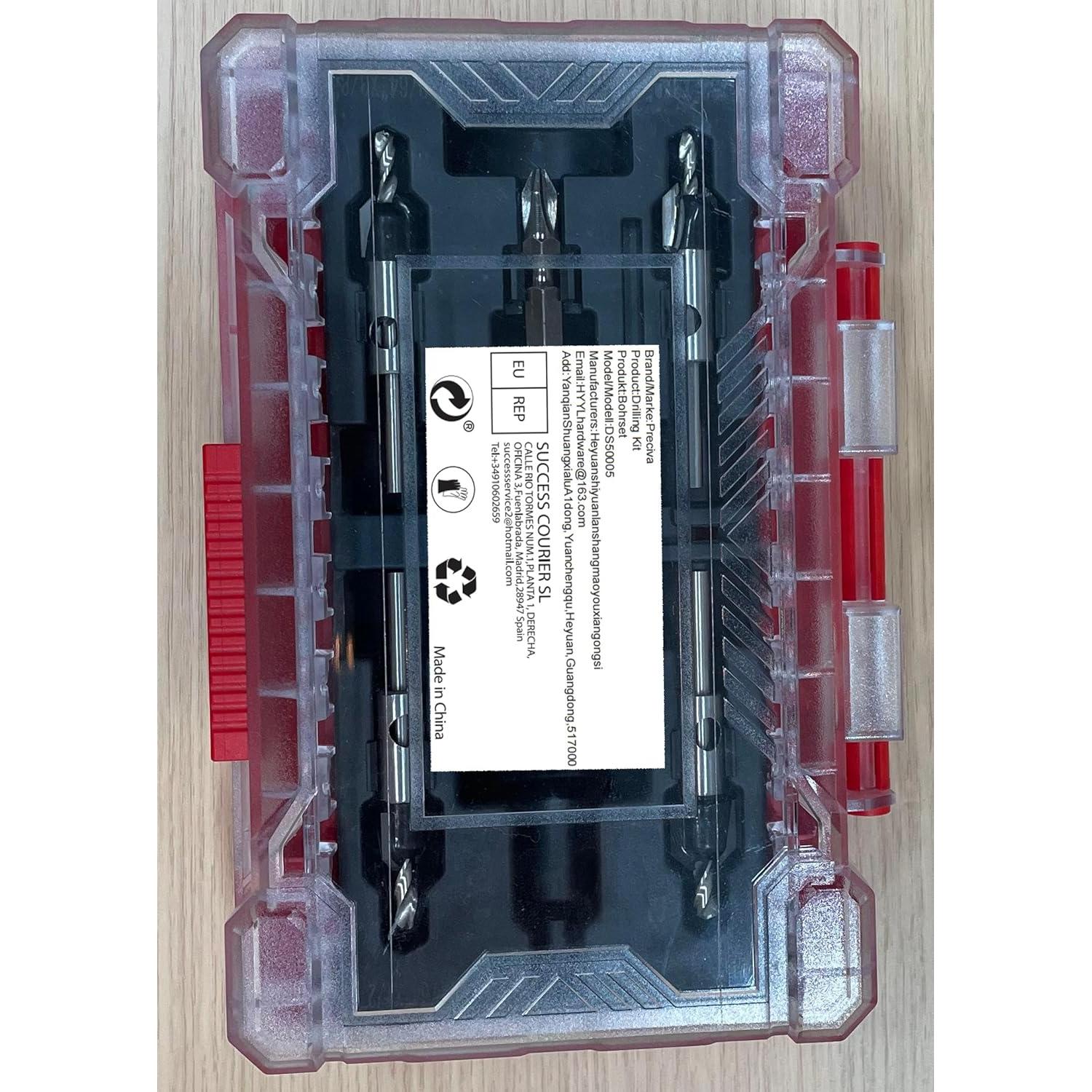 Juego de Brocas Avellanadoras Preciva HSS con Tope de Profundidad