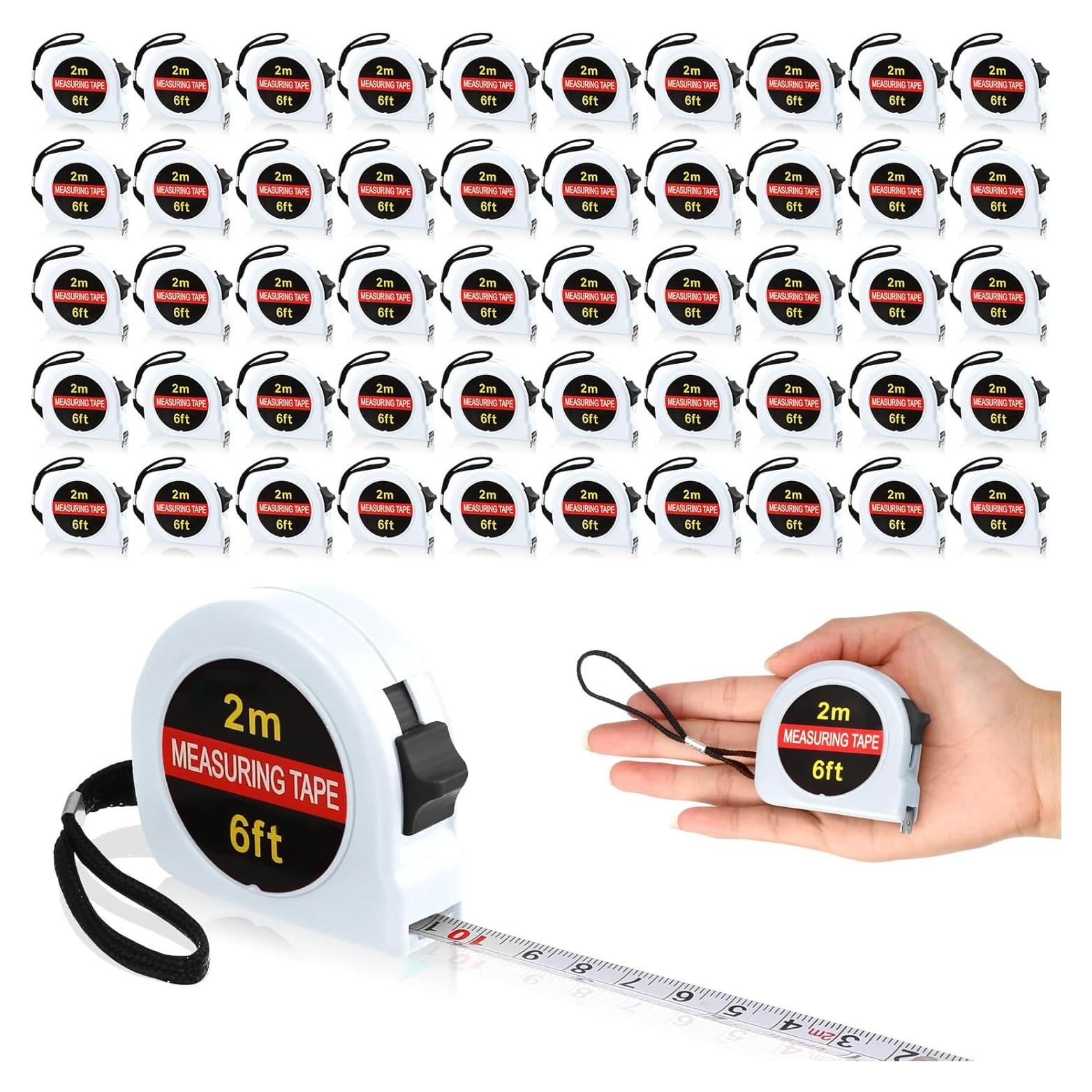 Cinta Métrica Mini Retráctil Copkim 2M 50 Piezas Blanca