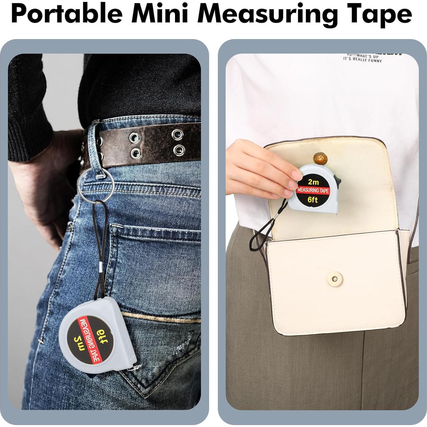 Cinta Métrica Mini Retráctil Copkim 2M 50 Piezas Blanca