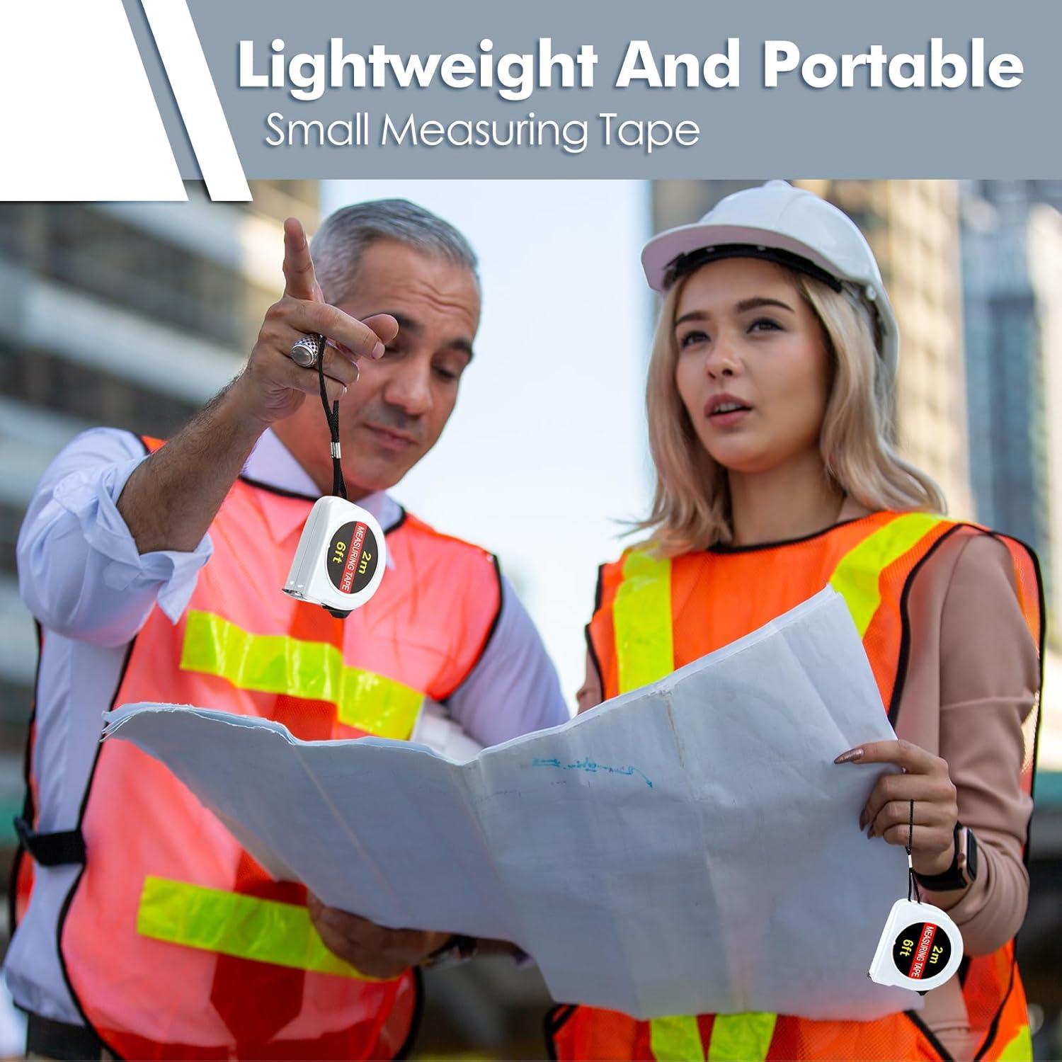 Cinta Métrica Mini Retráctil Copkim 2M 50 Piezas Blanca