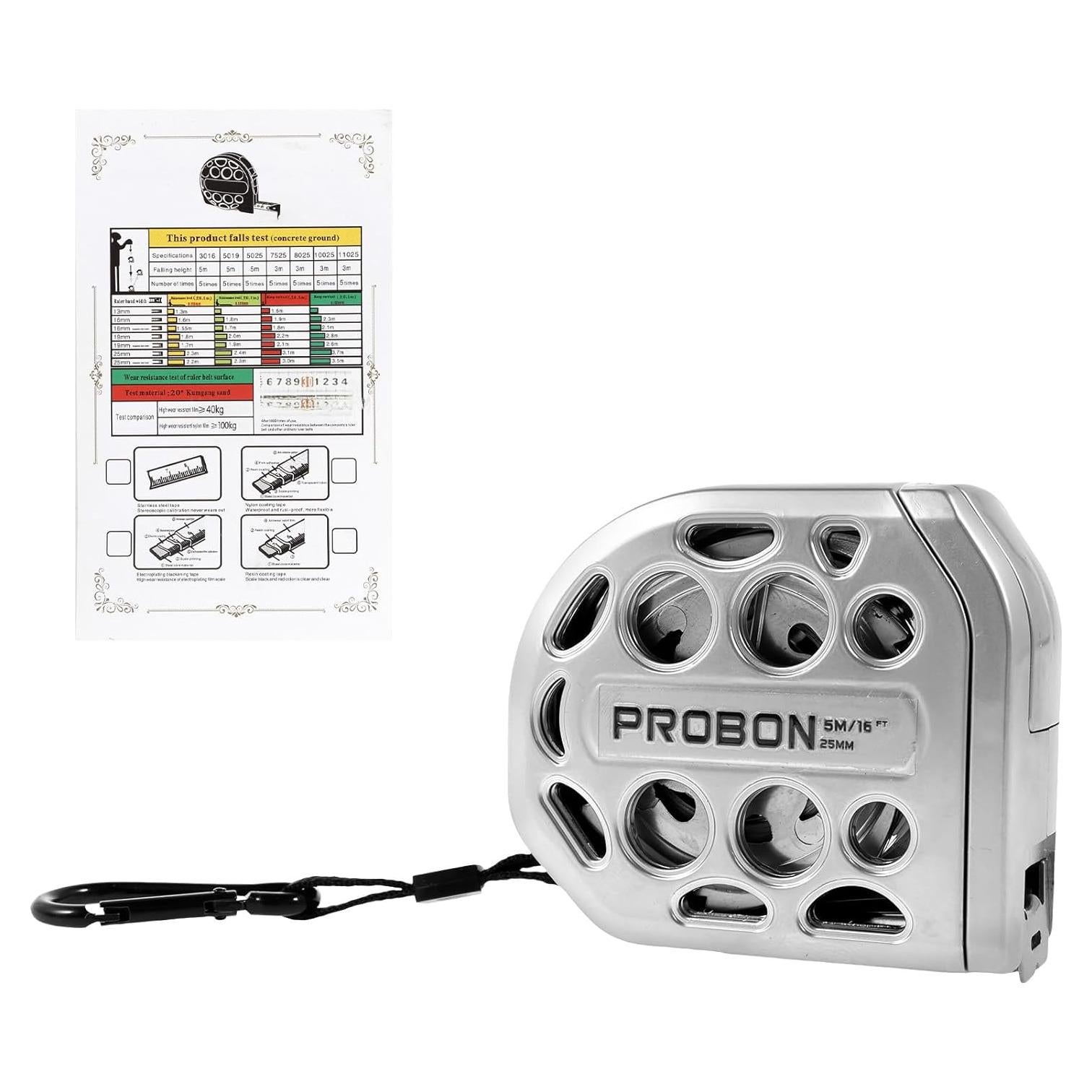 Cinta Métrica Retráctil 5m Acero Inoxidable KJCBKCB