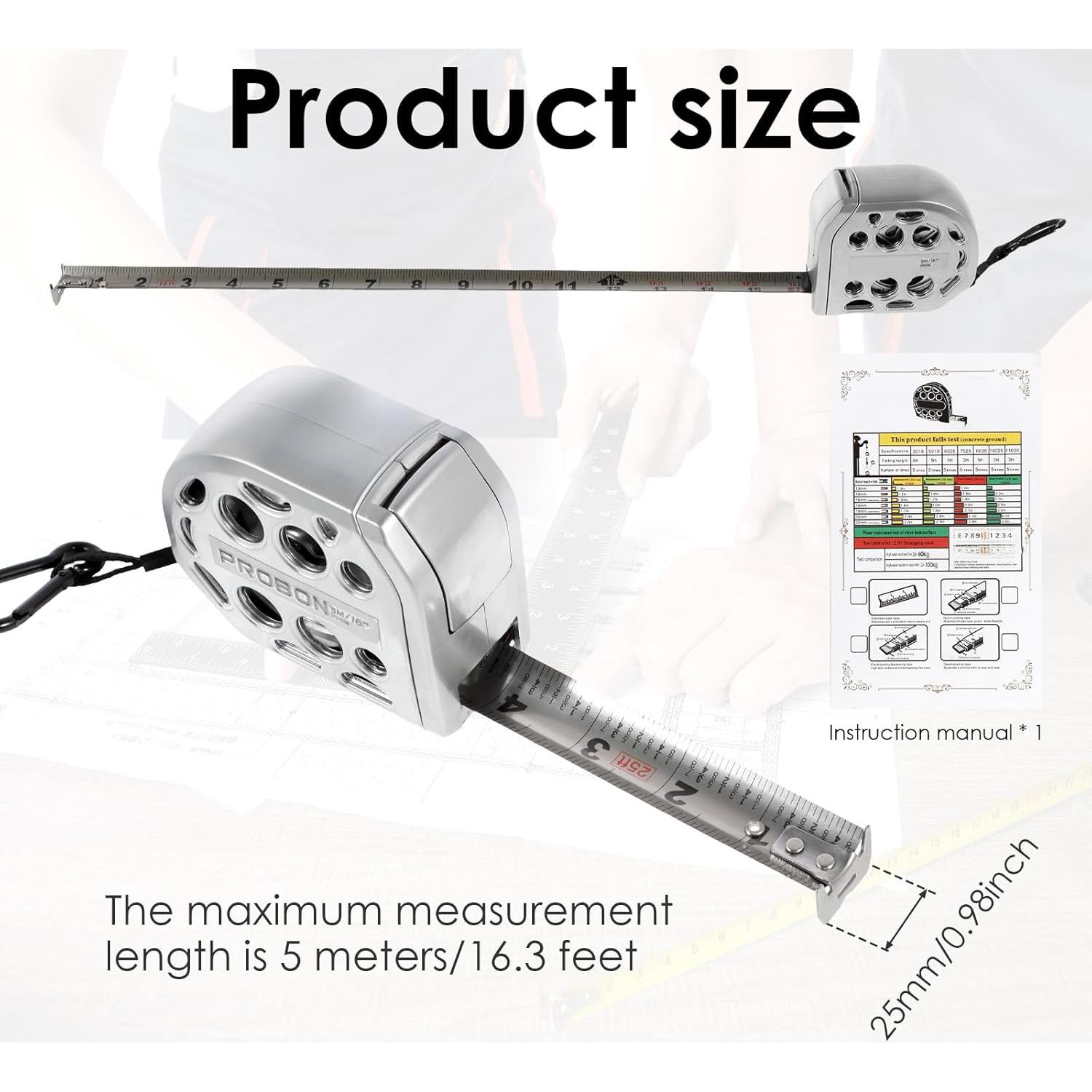 Cinta Métrica Retráctil 5m Acero Inoxidable KJCBKCB