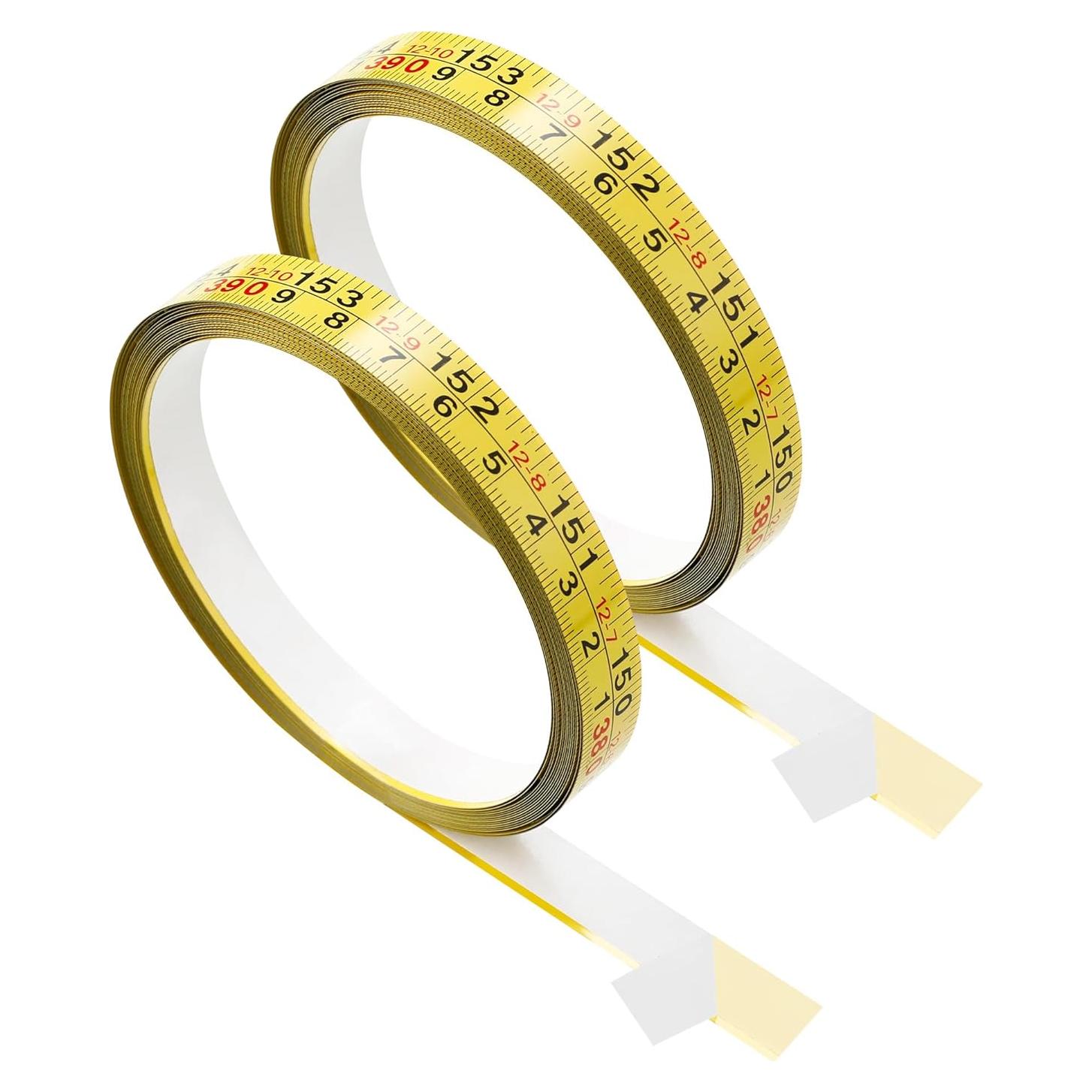 2 Cintas Métricas Autoadhesivas de Acero 410cm Amarillo