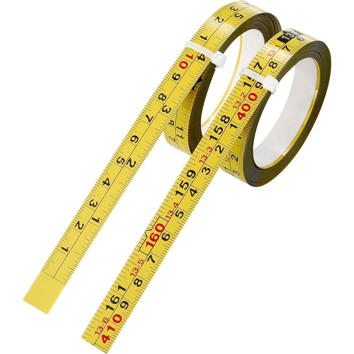 2 Cintas Métricas Autoadhesivas de Acero 410cm Amarillo
