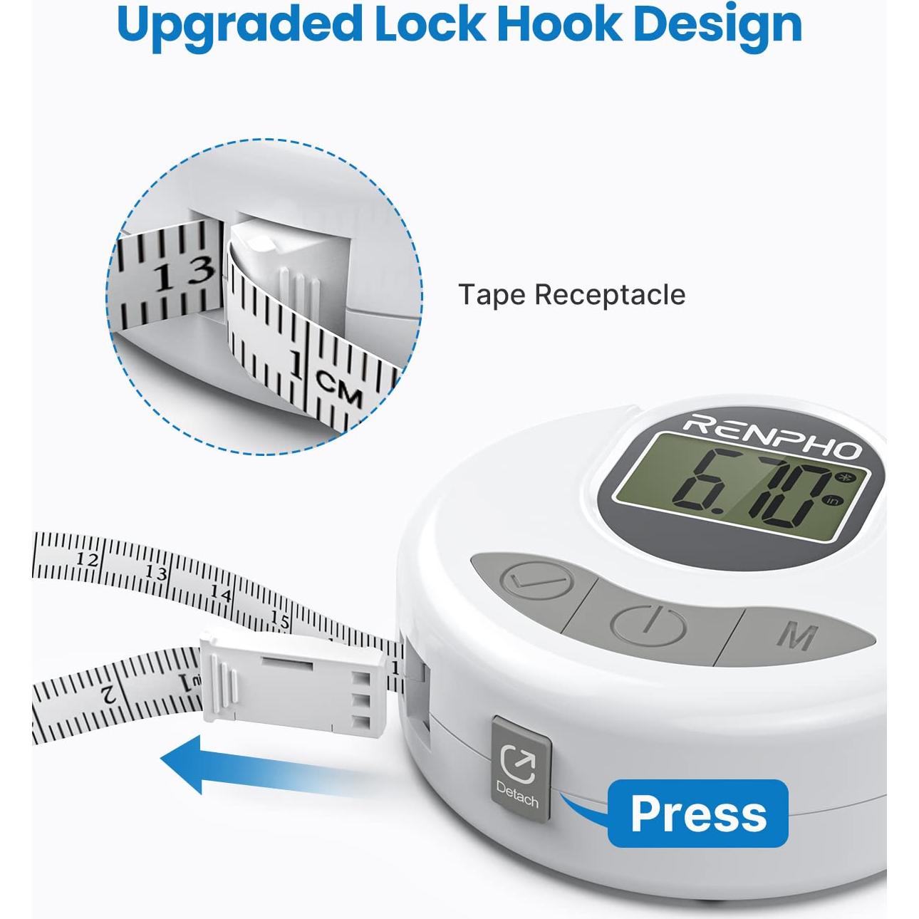 Cinta Métrica Corporal Inteligente RENPHO Bluetooth 150cm