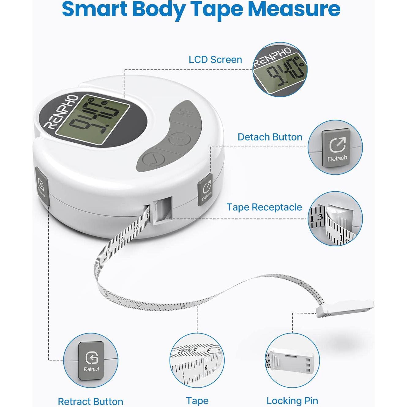 Cinta Métrica Corporal Inteligente RENPHO Bluetooth 150cm