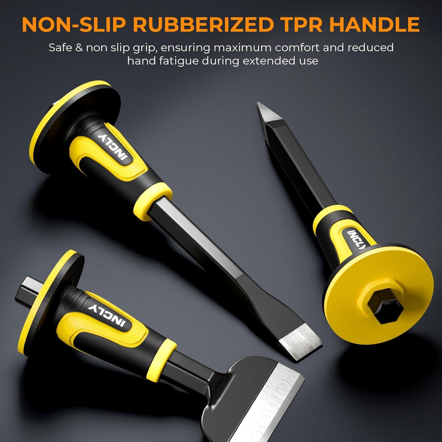 Juego de Cinceles de Masonería INCLY 3PCS - Acero CRV