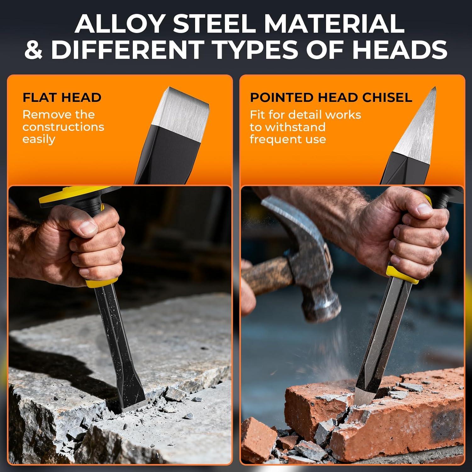 Juego de Cinceles de Masonería INCLY 3PCS - Acero CRV