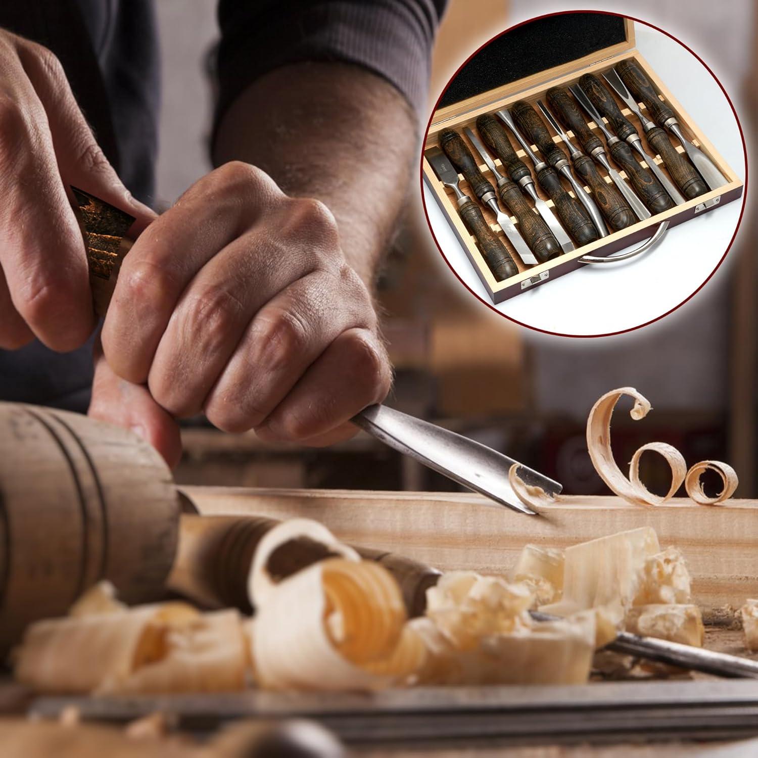 Set de Gubias de Madera SELFIE CAT 12 Piezas con Caja