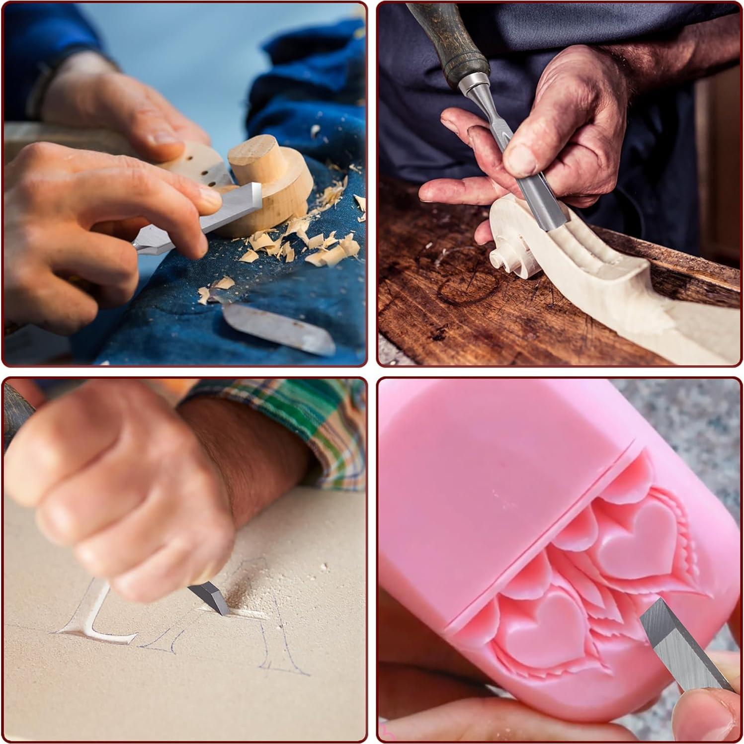 Set de Gubias de Madera SELFIE CAT 12 Piezas con Caja