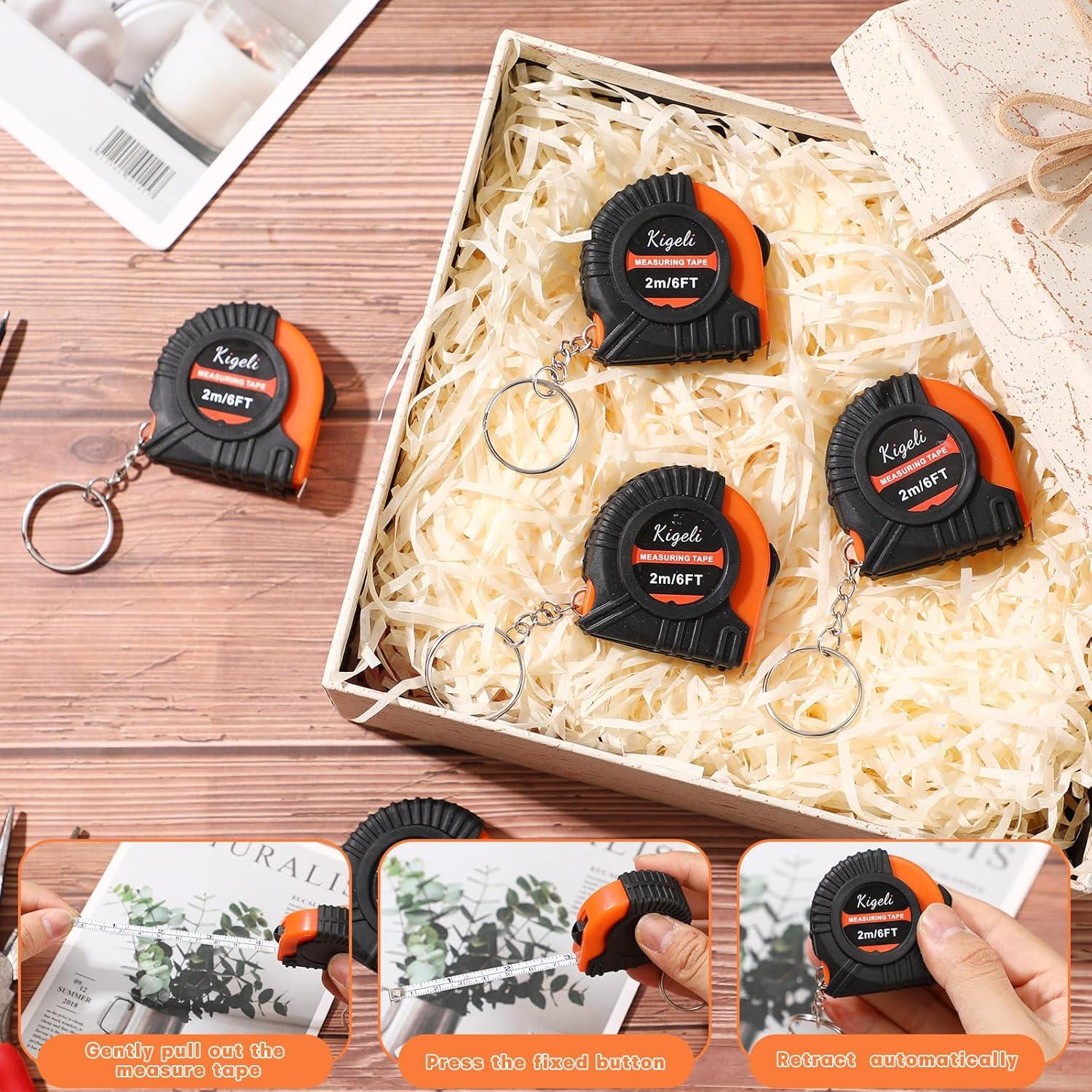 Cinta Métrica Mini Retráctil 50 Pcs Kigeli 2m Llavero Naranja