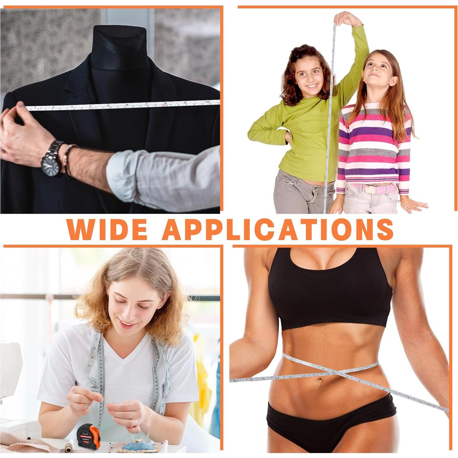 Cinta Métrica Mini Retráctil 50 Pcs Kigeli 2m Llavero Naranja