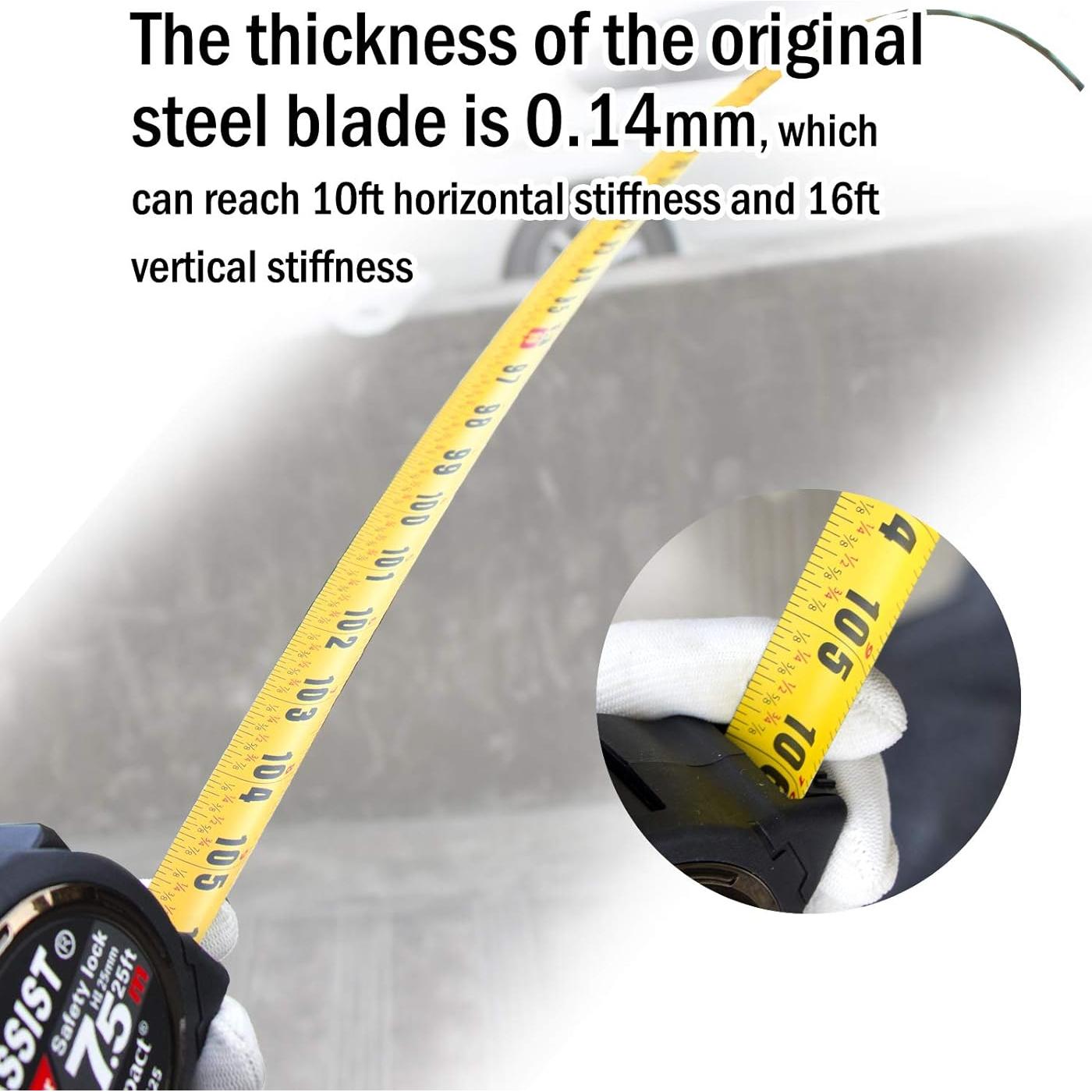 Cinta Métrica 7.5m ASSIST Doble Lado Resistente con Teflón