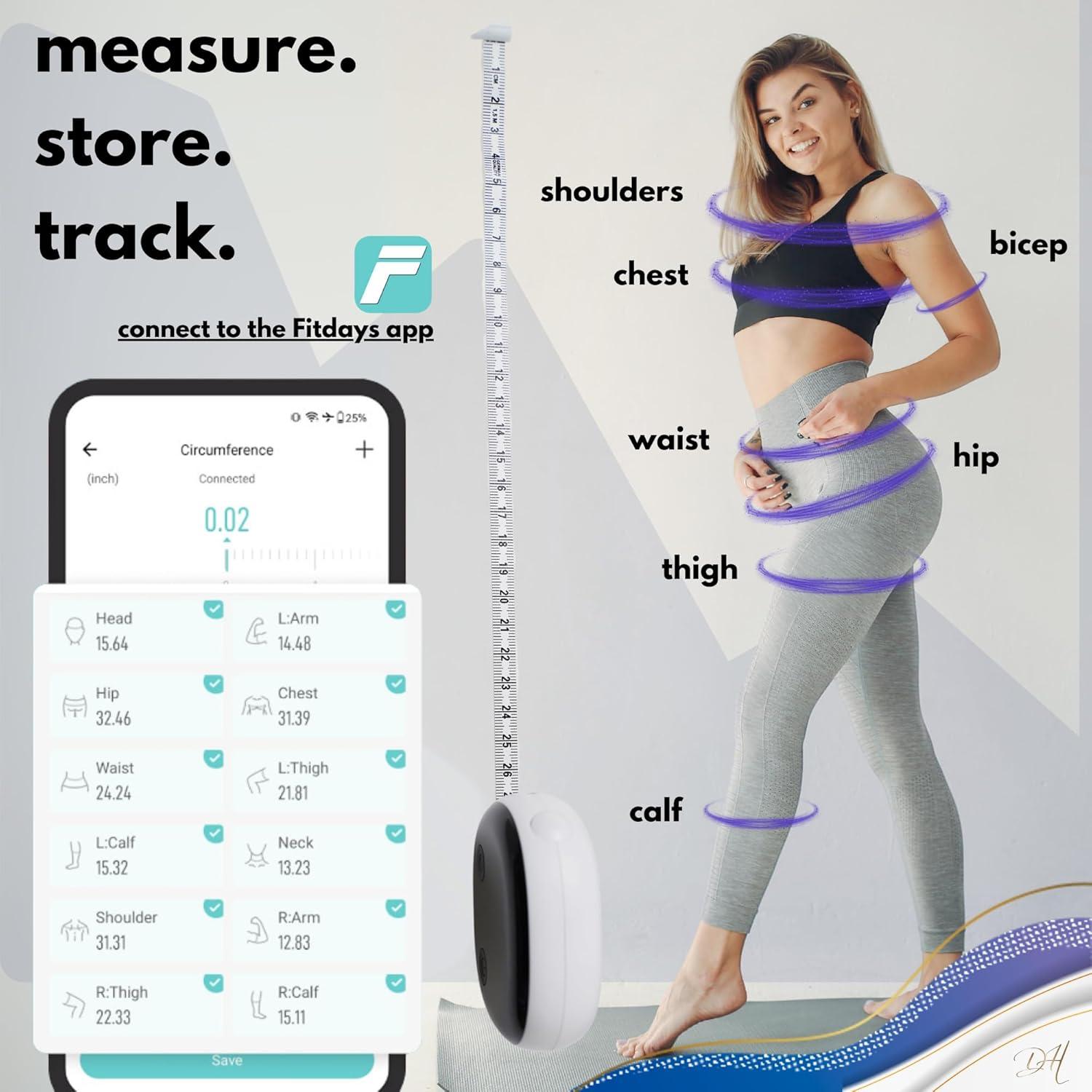 Cinta Métrica Corporal Inteligente Diamond Hills 150cm Bluetooth