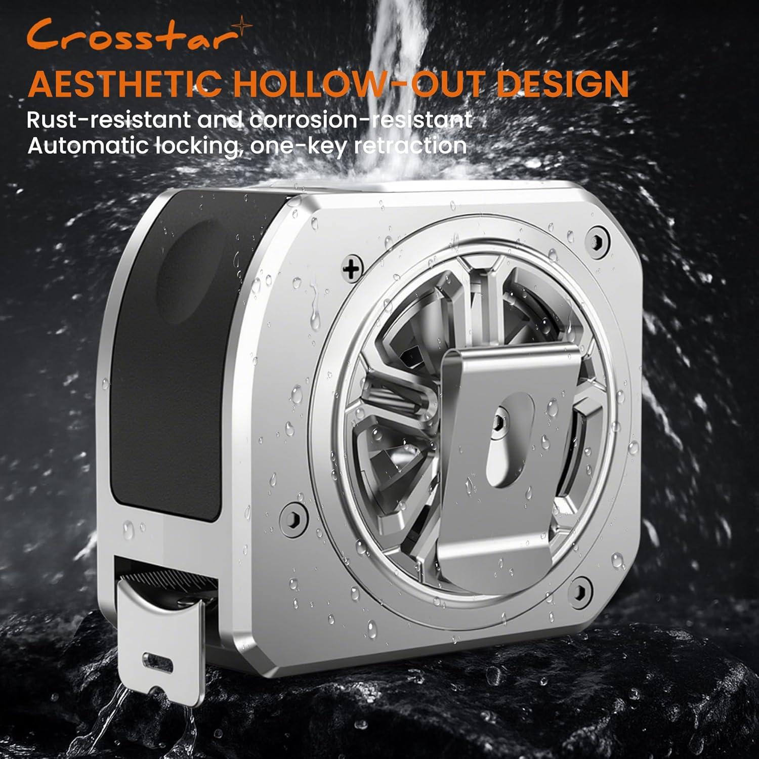 Cinta Métrica Autocierre Crosstar 7.6m Acero Inoxidable Impermeable