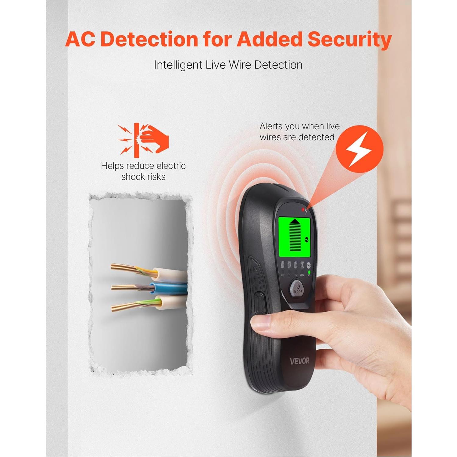 Buscador de Vigas VEVOR HT580-B 5 en 1 con Pantalla LCD