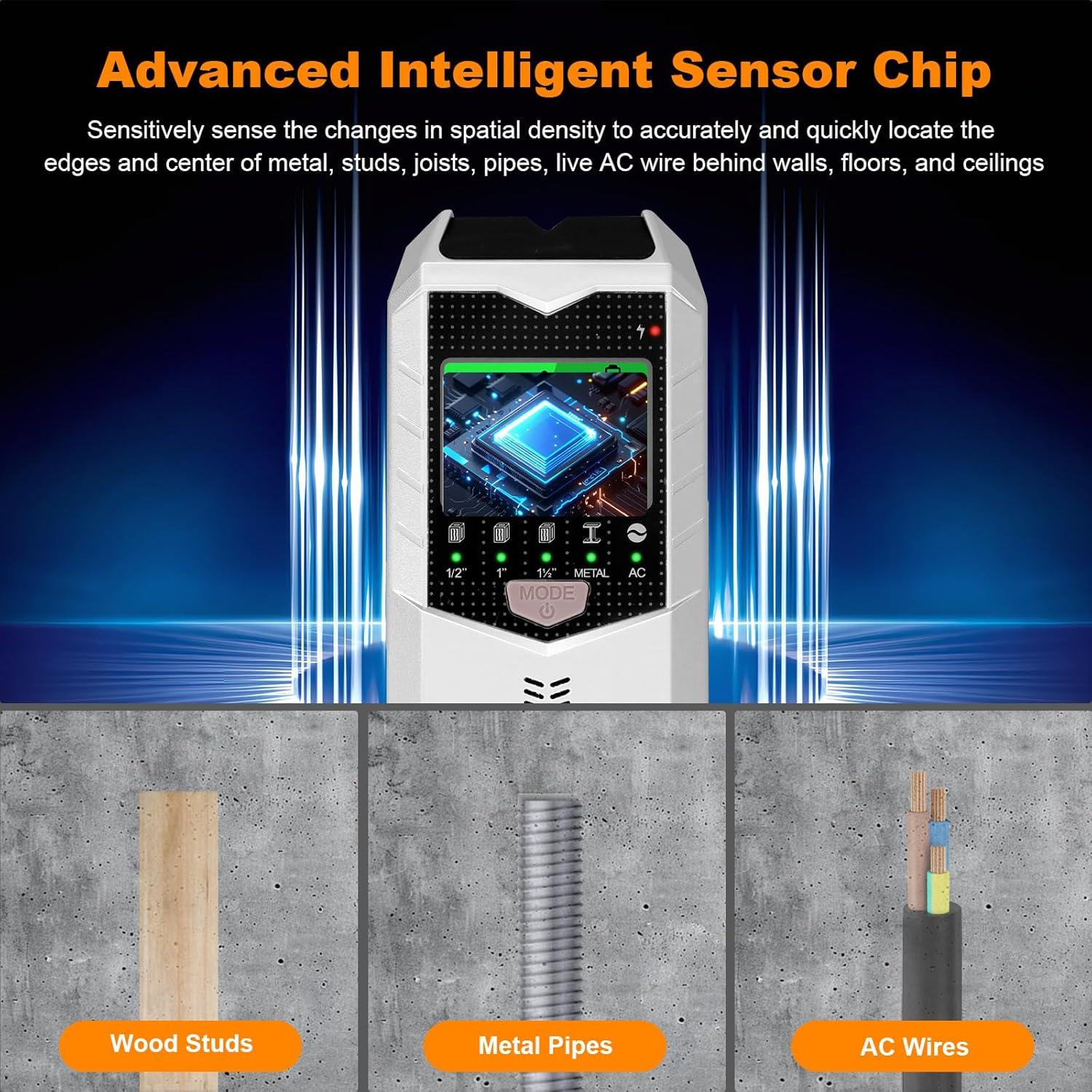 Detector de Pared KUUAUX SH402 5 en 1 con Pantalla LCD HD