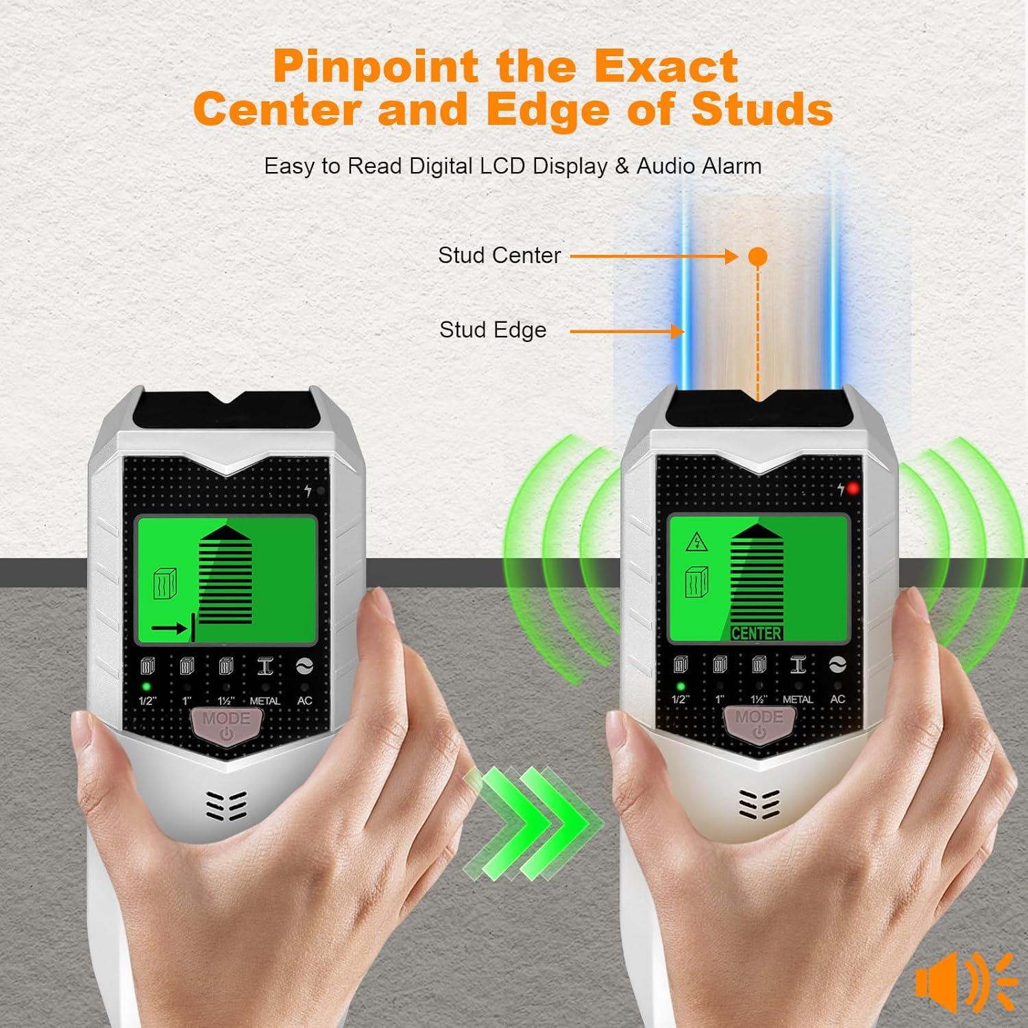 Detector de Pared KUUAUX SH402 5 en 1 con Pantalla LCD HD