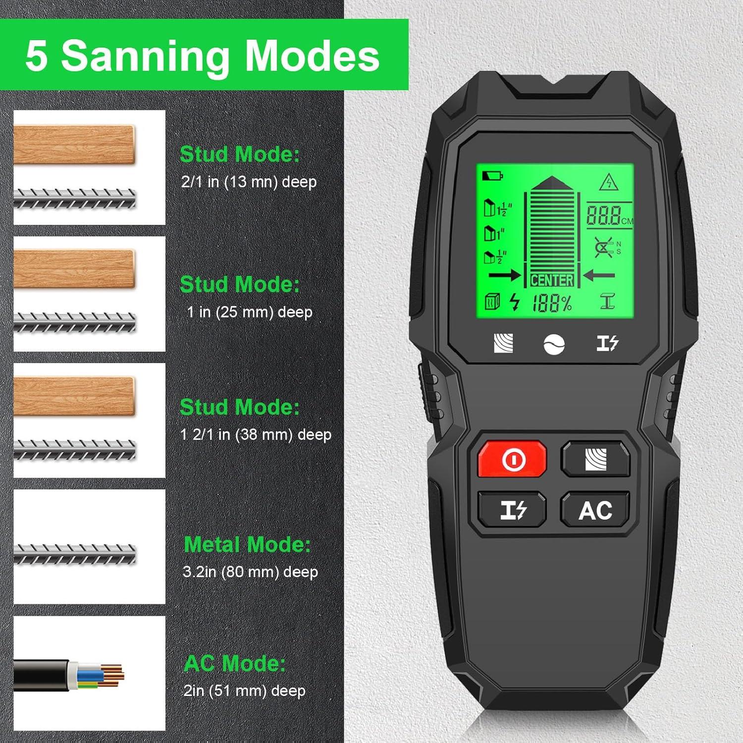 Escáner de Pared 5-en-1 Zunate con Pantalla LCD