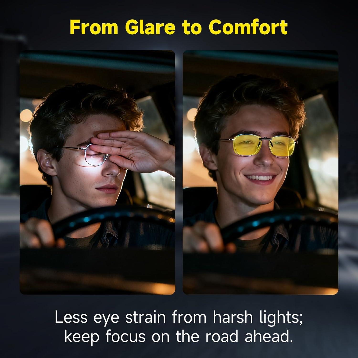 Gafas Clip-On Polarizadas de Conducción Nocturna UV400 - Each Cool