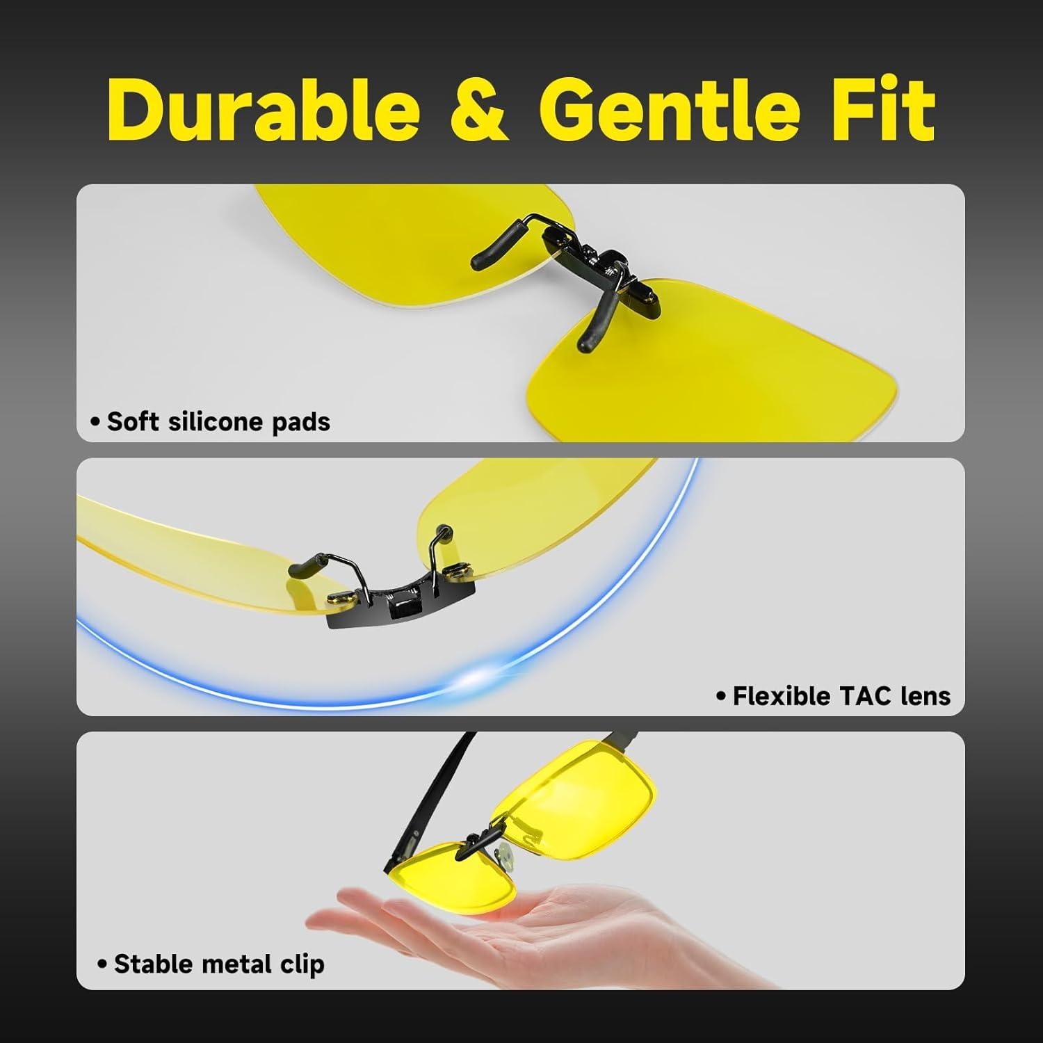 Gafas Clip-On Polarizadas de Conducción Nocturna UV400 - Each Cool