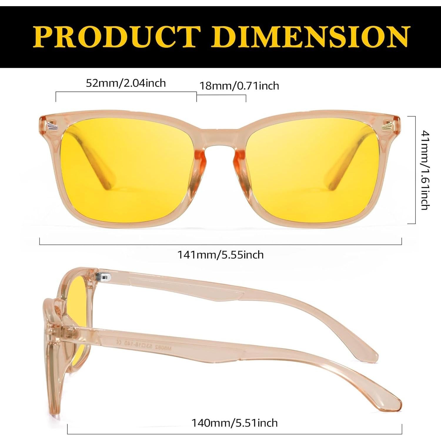 Gafas de Visión Nocturna TJUTR Polarizadas Amarillas Unisex