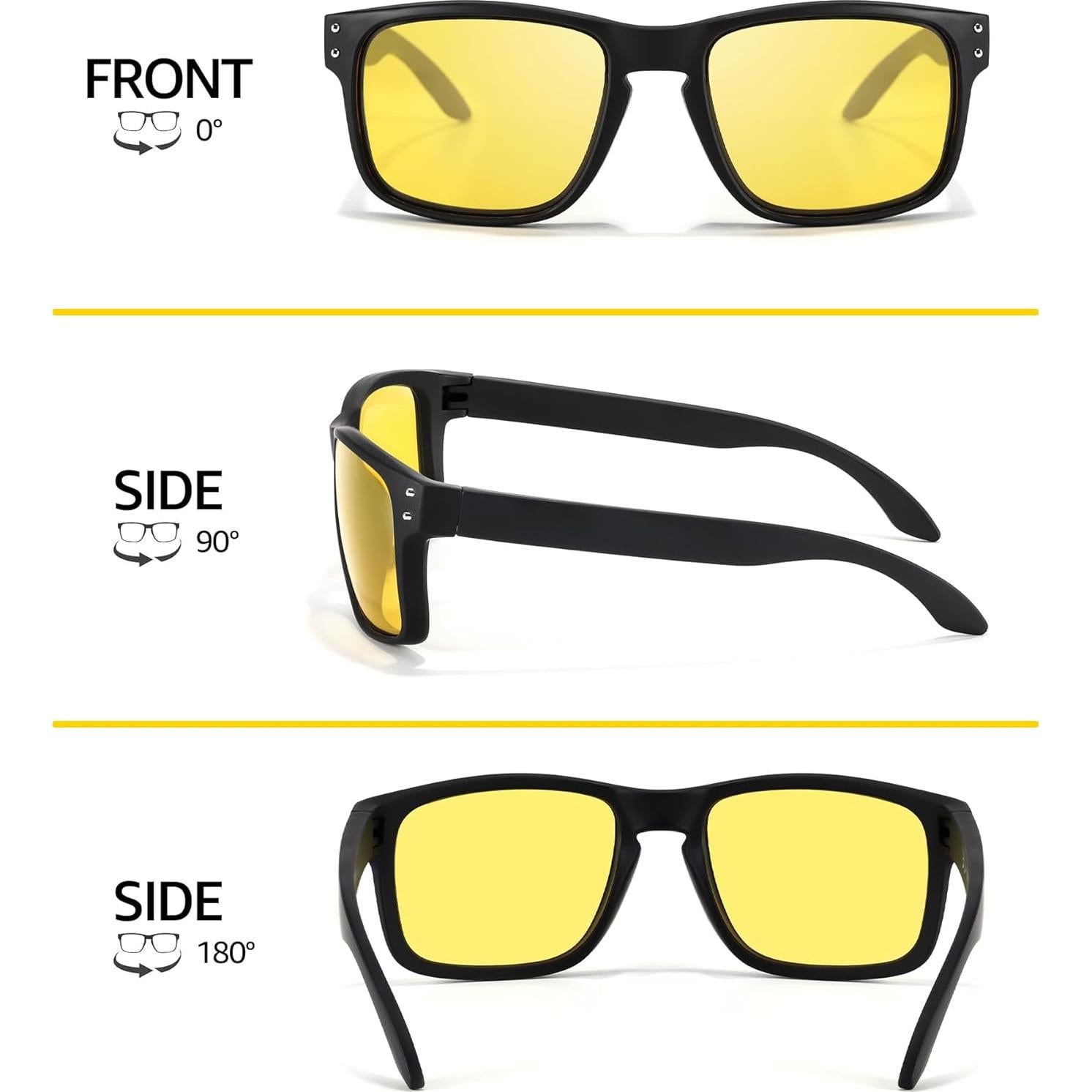 Gafas de Conducción Nocturna SIPHEW Amarillas Polarizadas