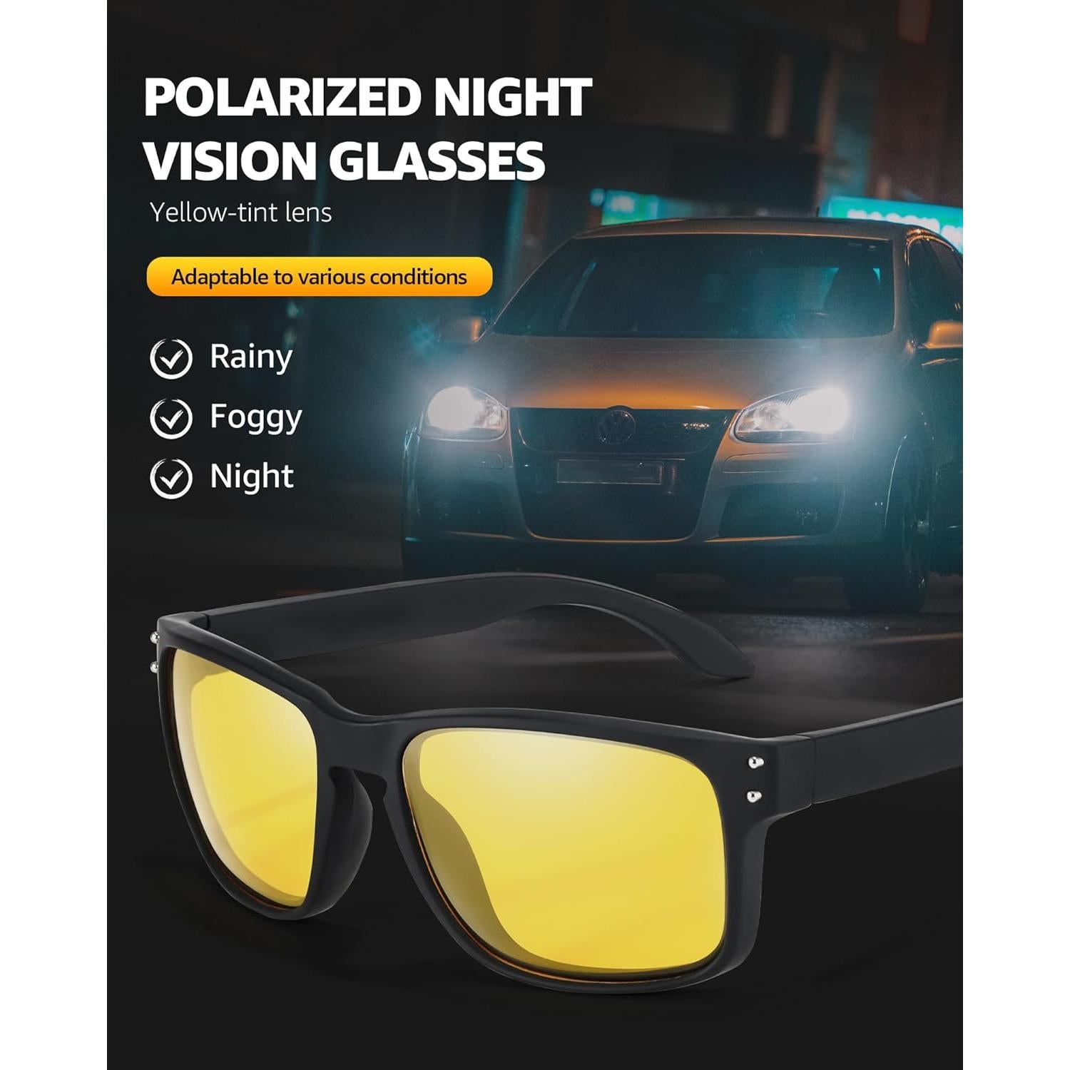 Gafas de Conducción Nocturna SIPHEW Amarillas Polarizadas