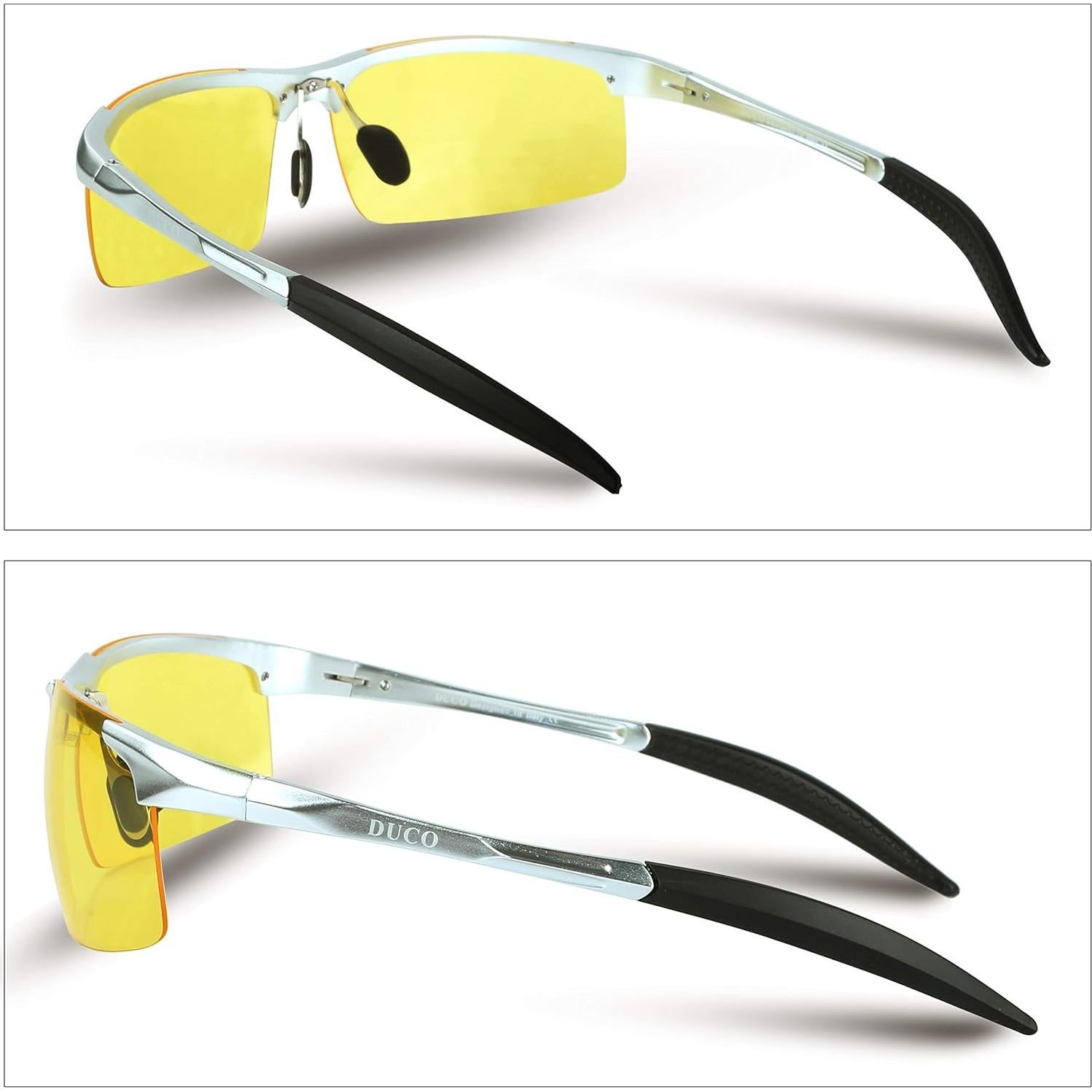 Gafas de visión nocturna DUCO polarizadas amarillas para conducción