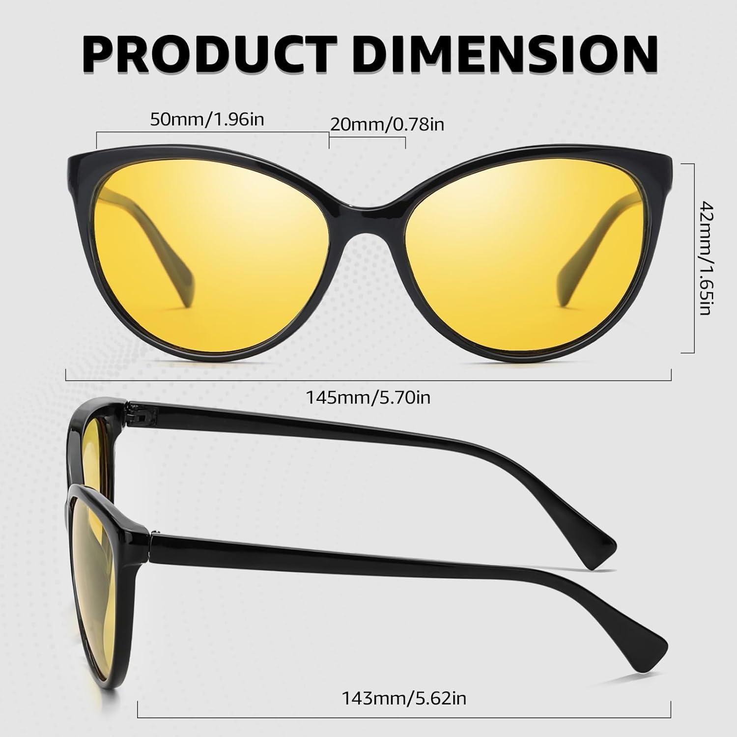 Gafas de Visión Nocturna TJUTR Polarizadas Amarillas