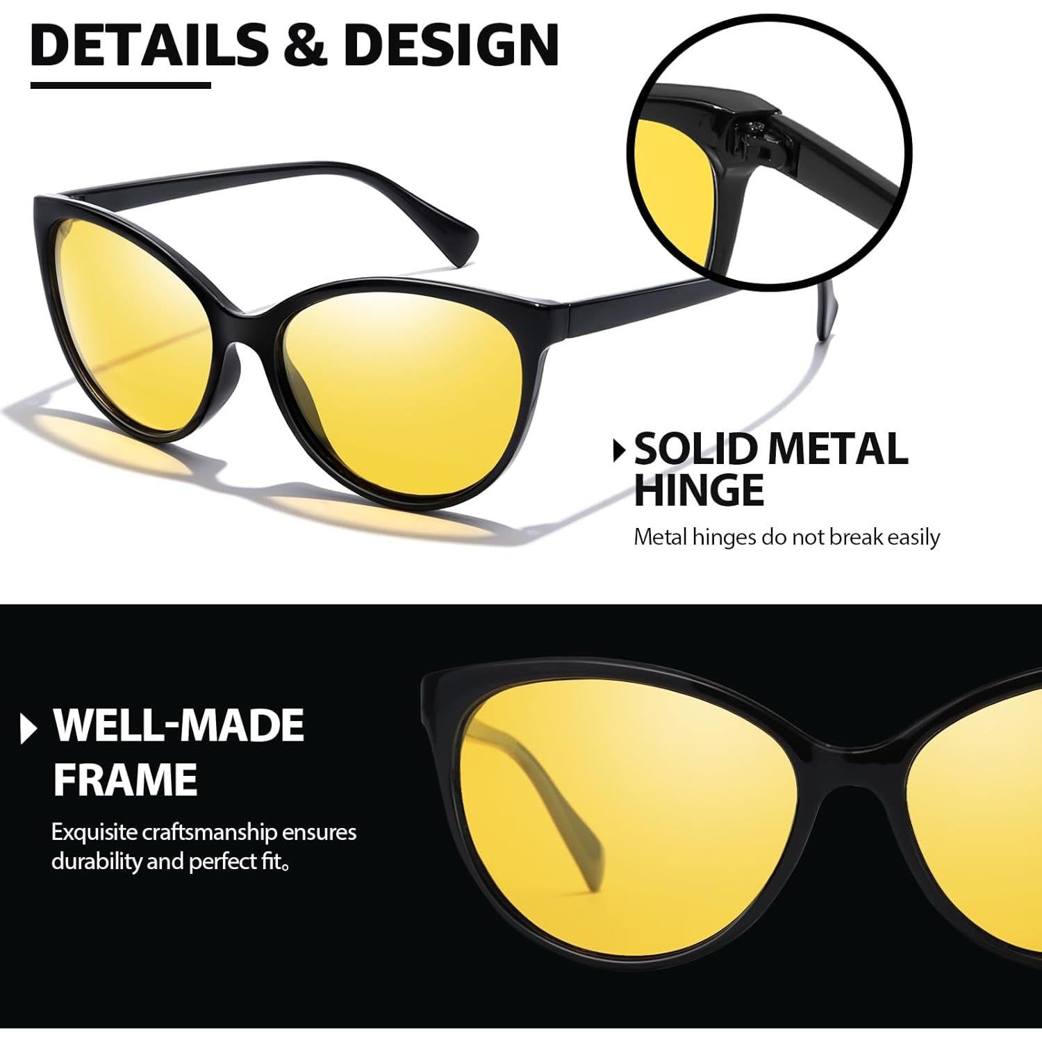 Gafas de Visión Nocturna TJUTR Polarizadas Amarillas
