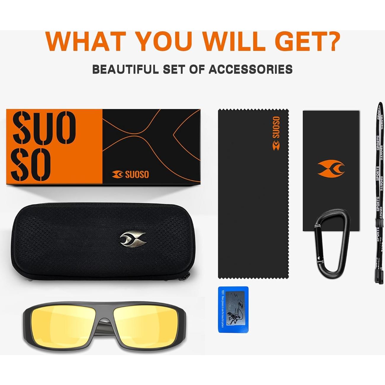 Gafas de Sol Deportivas Polarizadas Suoso UV400 para Hombres