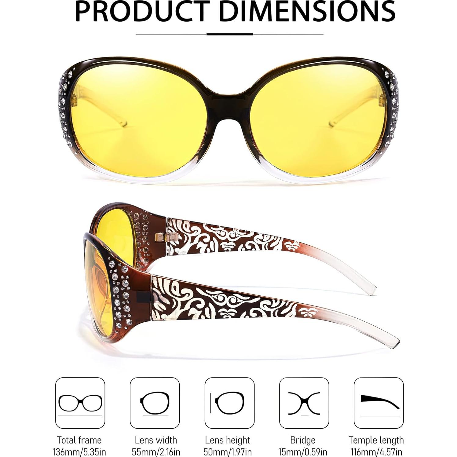 Gafas de Conducción Nocturna IGNAEF Mujeres Polarizadas Amarillas