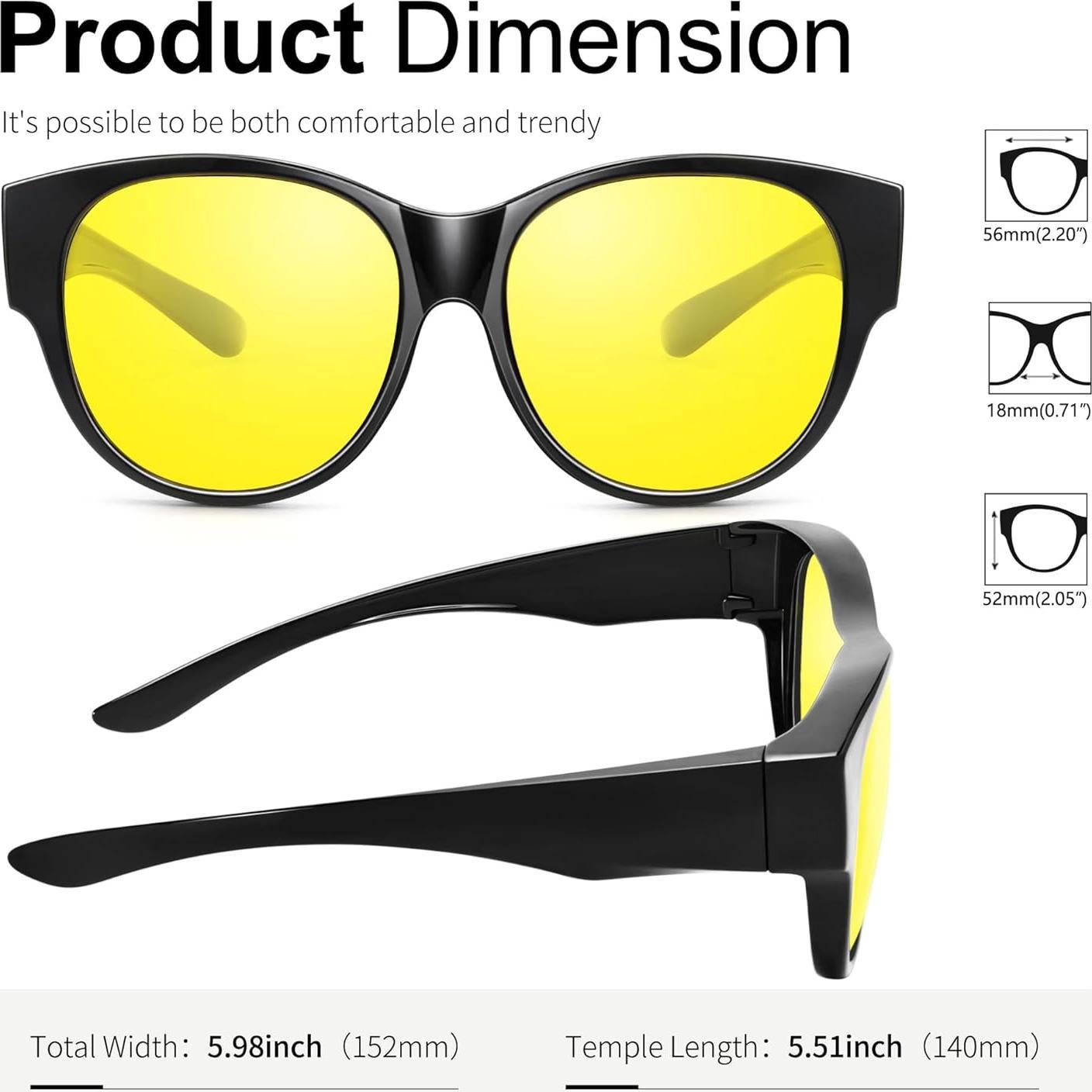 Gafas de Visión Nocturna Paukis para Conducir Mujeres Antirreflejo