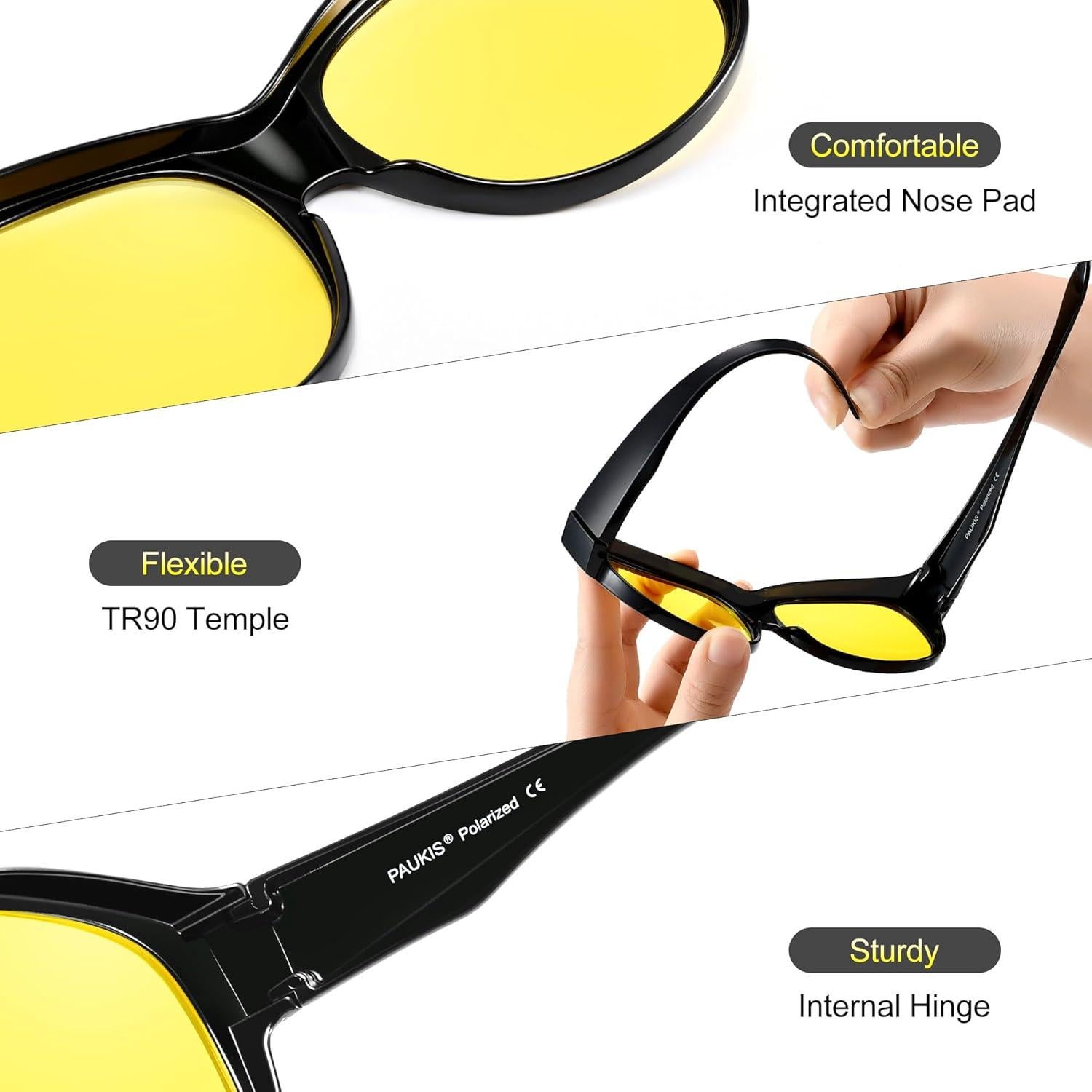 Gafas de Visión Nocturna Paukis para Conducir Mujeres Antirreflejo