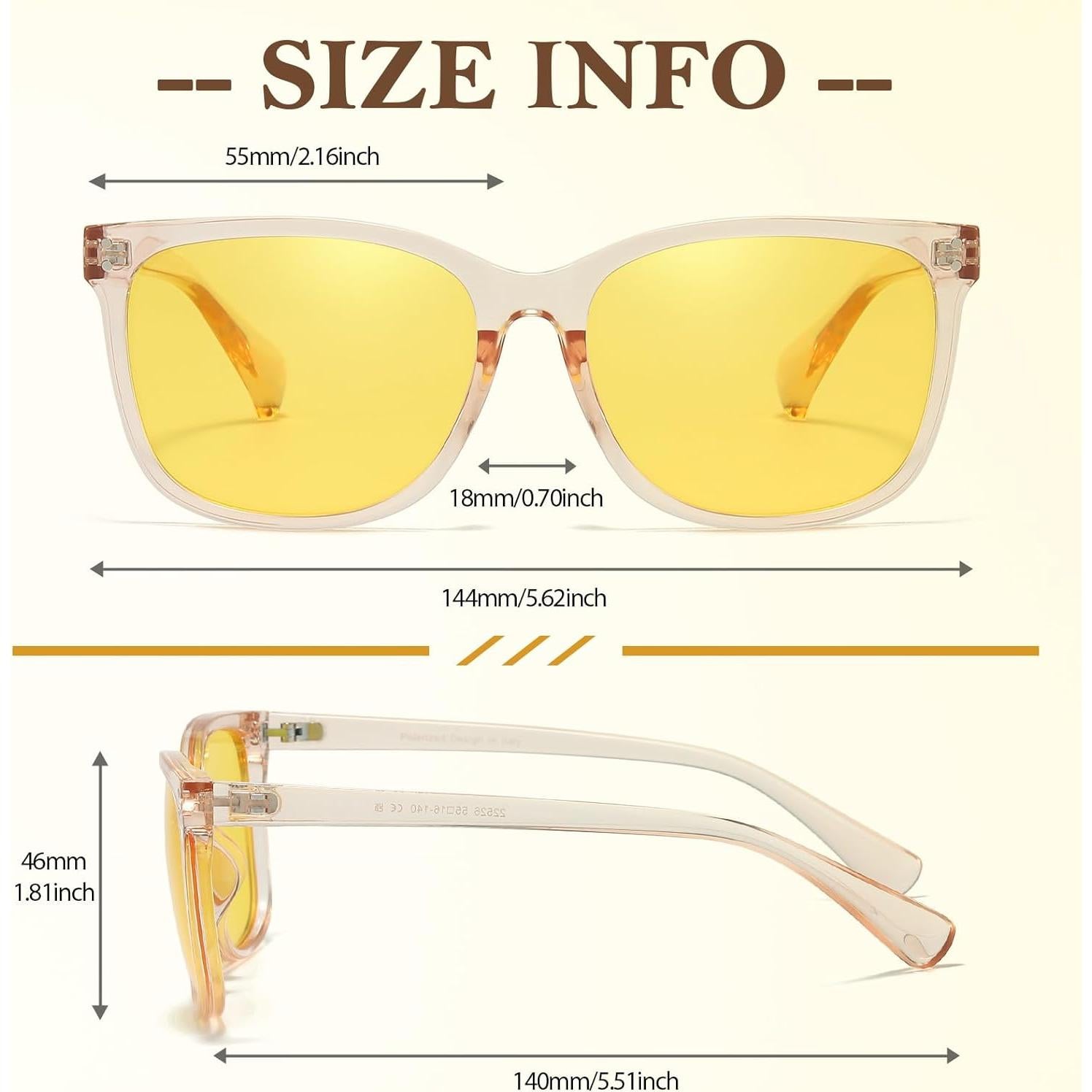 FIMILU 2 Pack Night Driving Vision Glasses for Women, Polarized Reduce Glare and Enhance Visual Abilities for Nighttime 22526